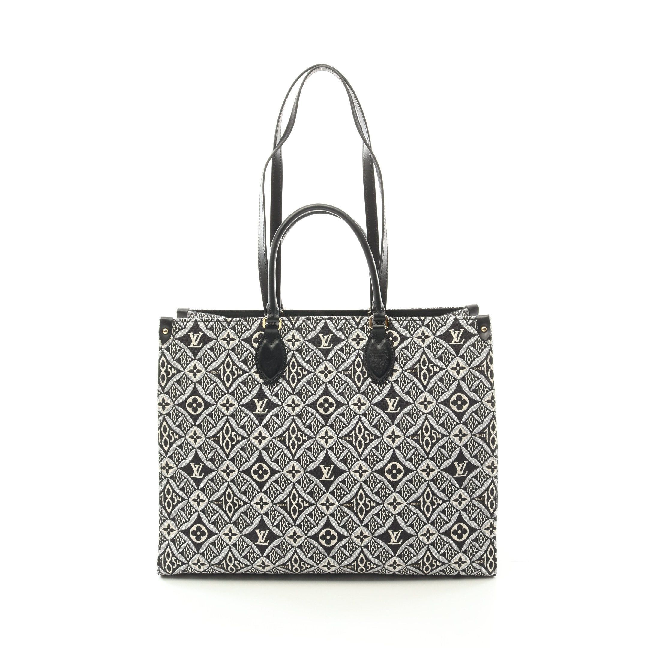 Louis Vuitton Louis Vuitton On-The-Go Gm Since 1854 Monogram Jacquard Shoulder Bag Tote Canvas Leather Gray Black Size ONE SIZE - 1 Thumbnail