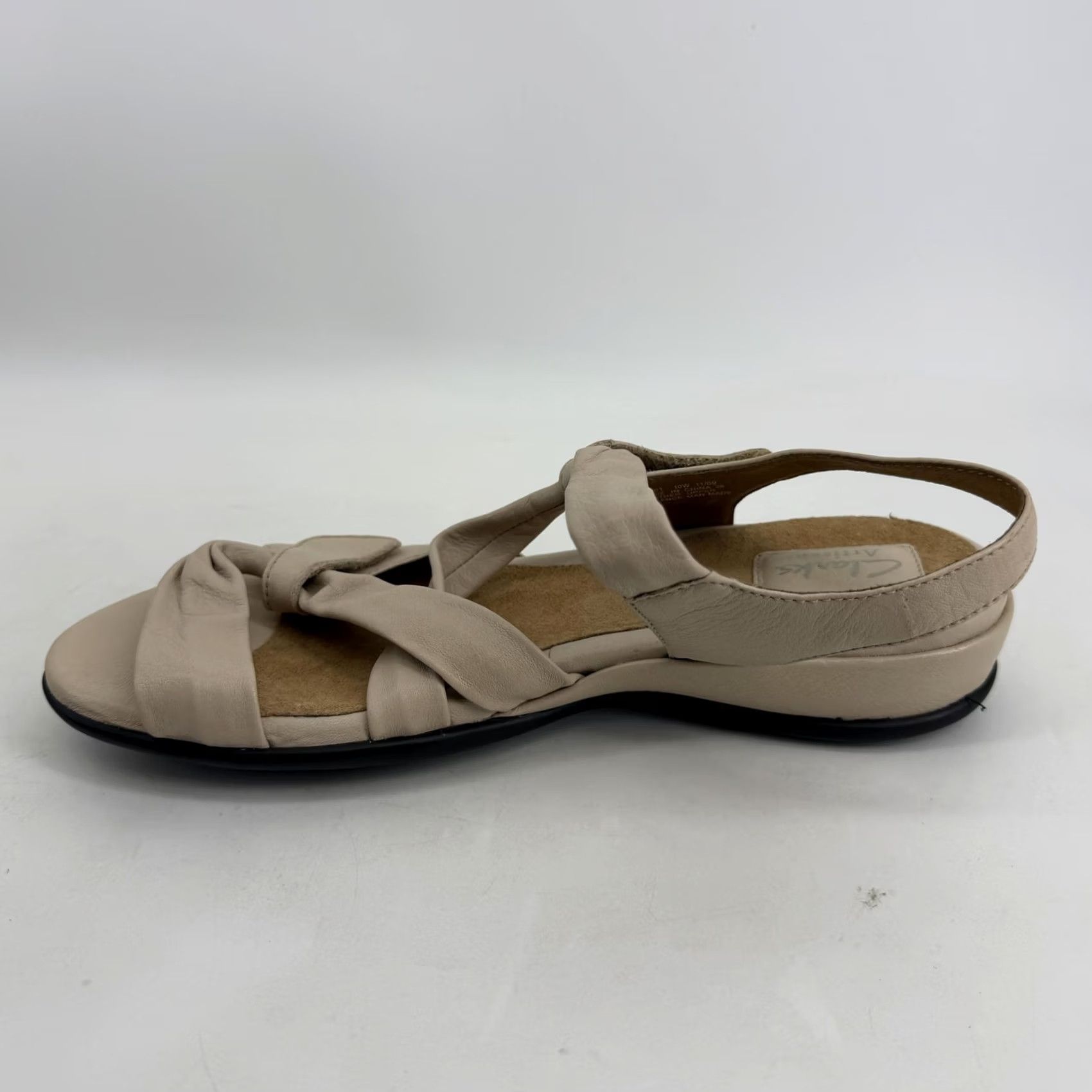 Clarks Clarks Artisan Sandals Womens Size 10W Beige Slingback Knot Wedge Comfort 87201 Size US 10 / IT 40 - 3 Thumbnail