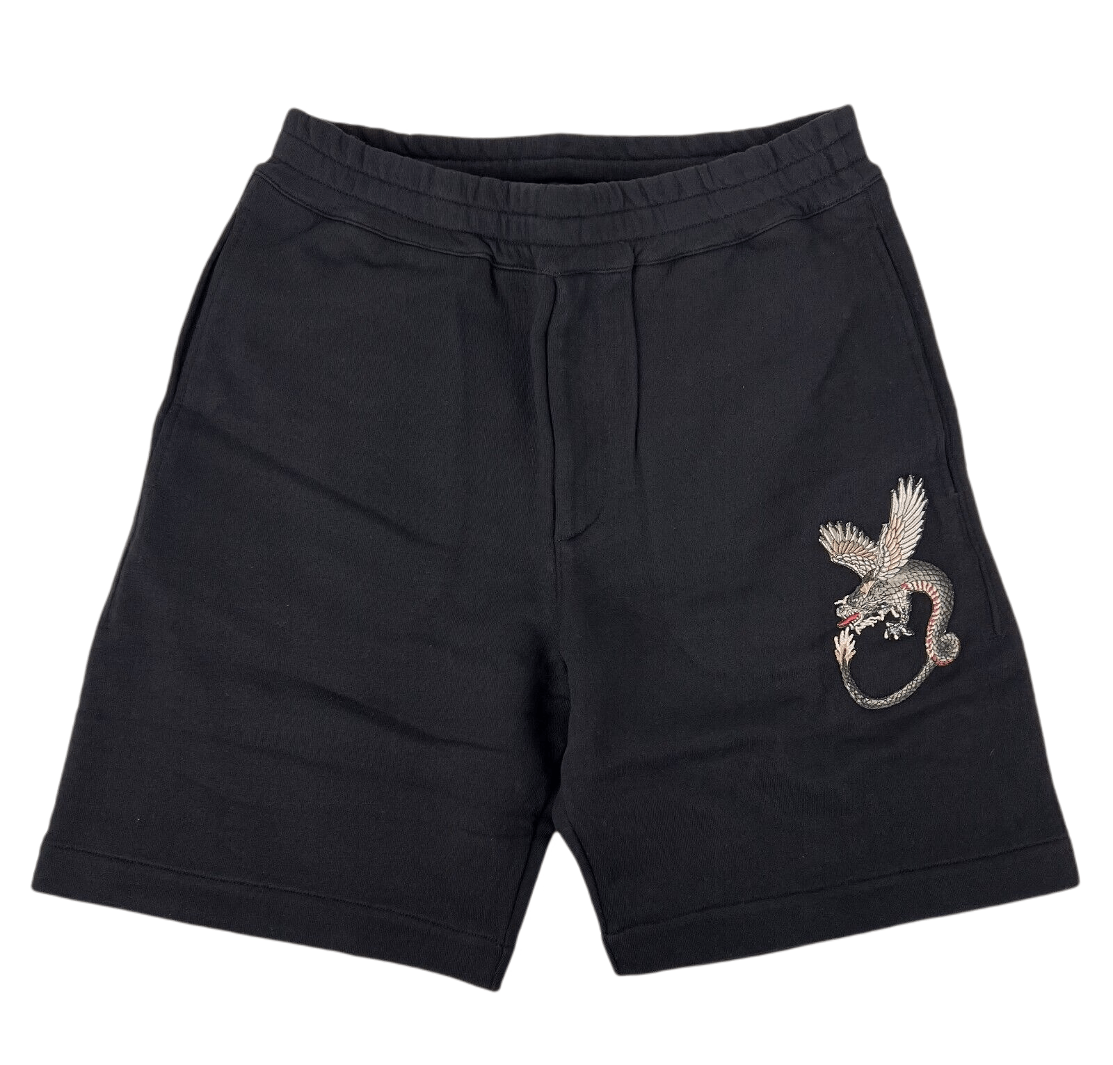 Alexander McQueen Men's Black Cotton Short w/Green Dragon Patch Size US S / EU 44-46 / 1 - 1 Thumbnail