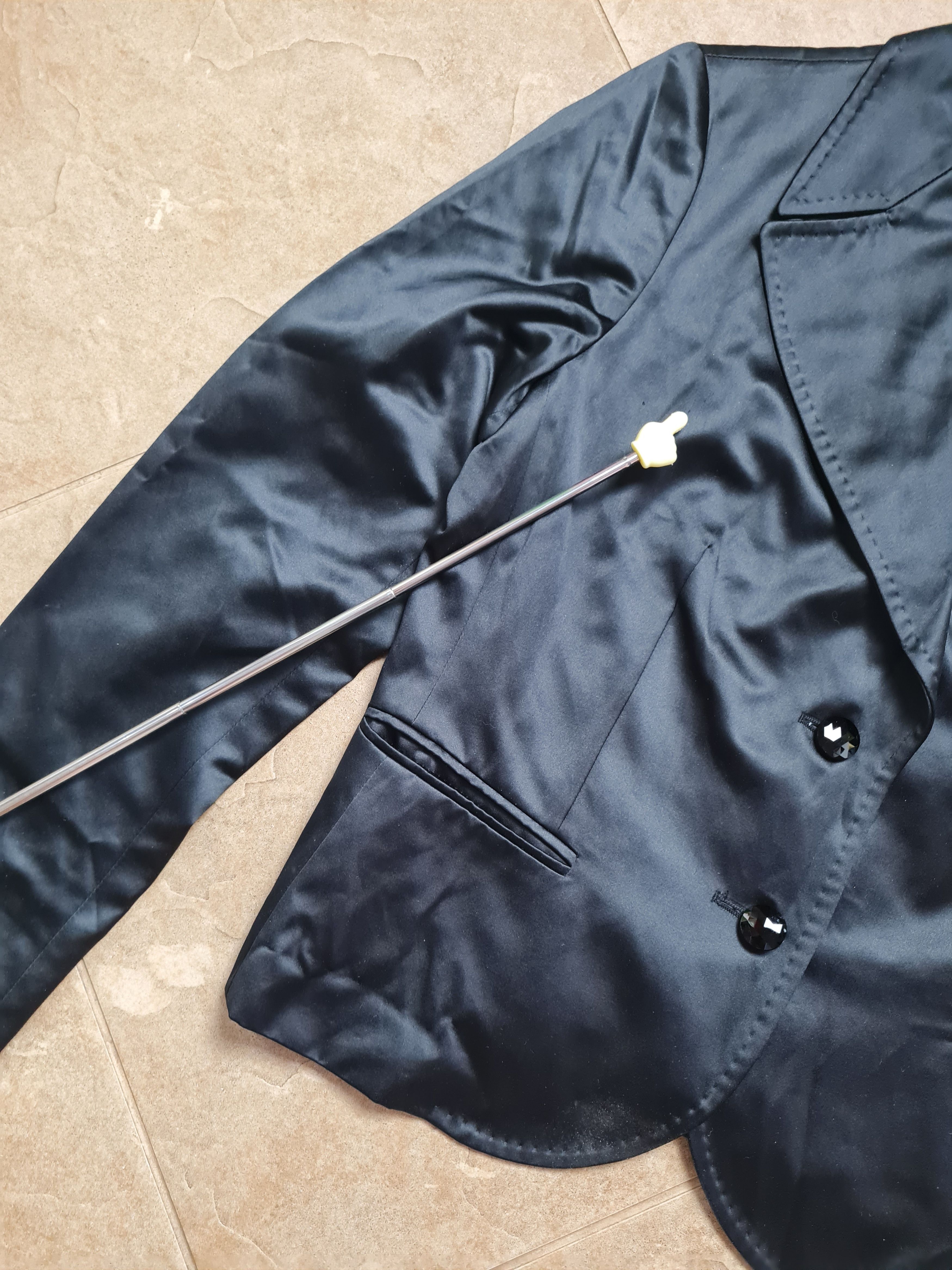Max Mara Max Mara Black Satin Blazer Jacket Single Breasted Elegant Size M / US 6-8 / IT 42-44 - 6 Thumbnail