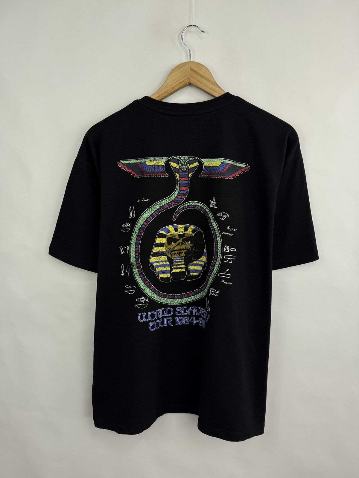 Iron Maiden 🇬🇧☠️ Iron Maiden World Slavery Tour 1984 85 Reprint 2022 Tee Size US L / EU 52-54 / 3 - 7 Thumbnail