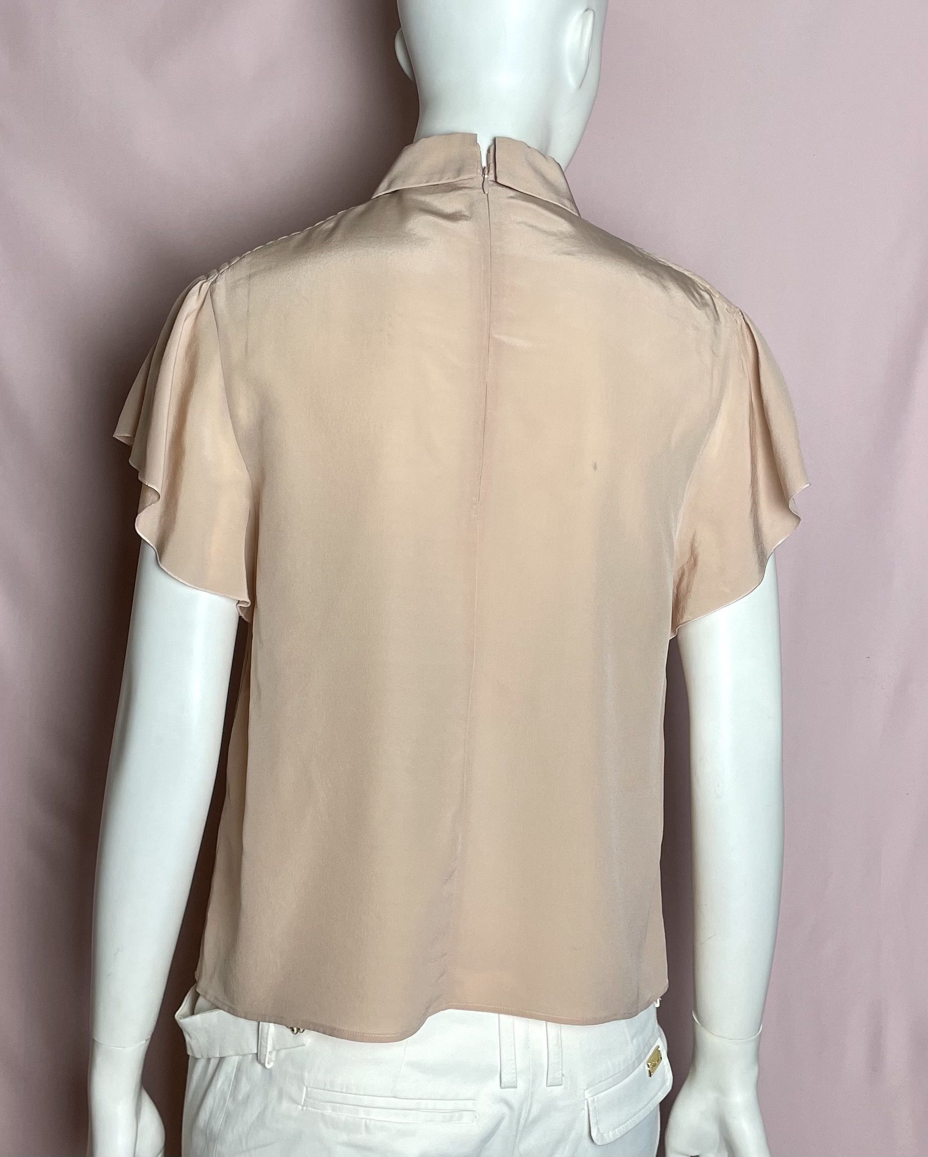 RED Valentino RED Valentino Pierced Ruffled Silk Blouse IT 42 Size M / US 6-8 / IT 42-44 - 4 Thumbnail