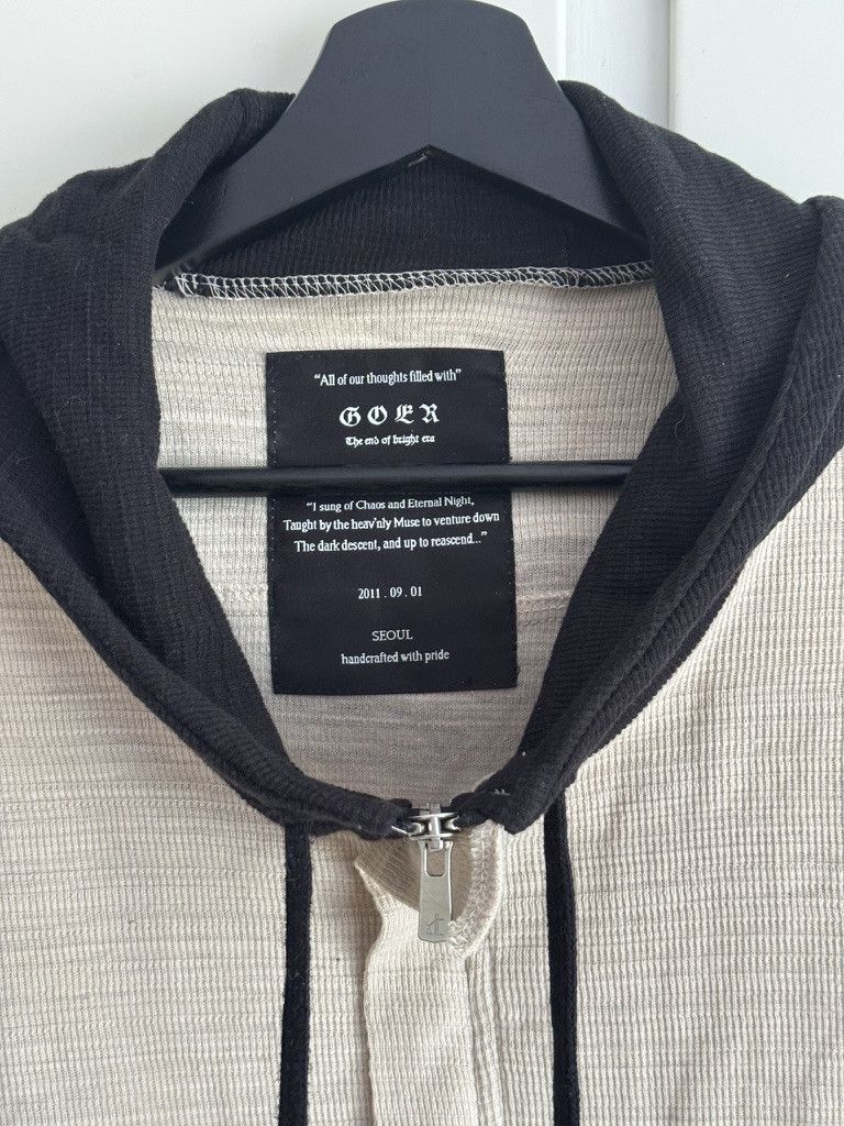 Other GOER – Handcrafted Korean Waffle Knit Two-Tone Zip Hoodie Size US S / EU 44-46 / 1 - 4 Thumbnail
