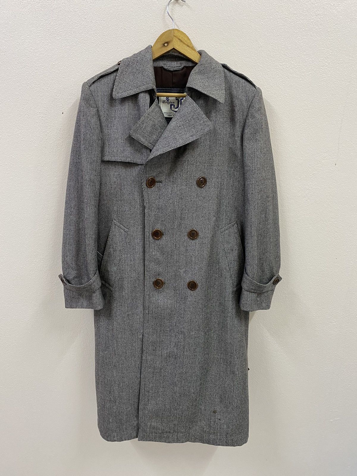 Japanese Brand Trojan Wool Coat Long Jacket Size US L / EU 52-54 / 3 - 1 Thumbnail