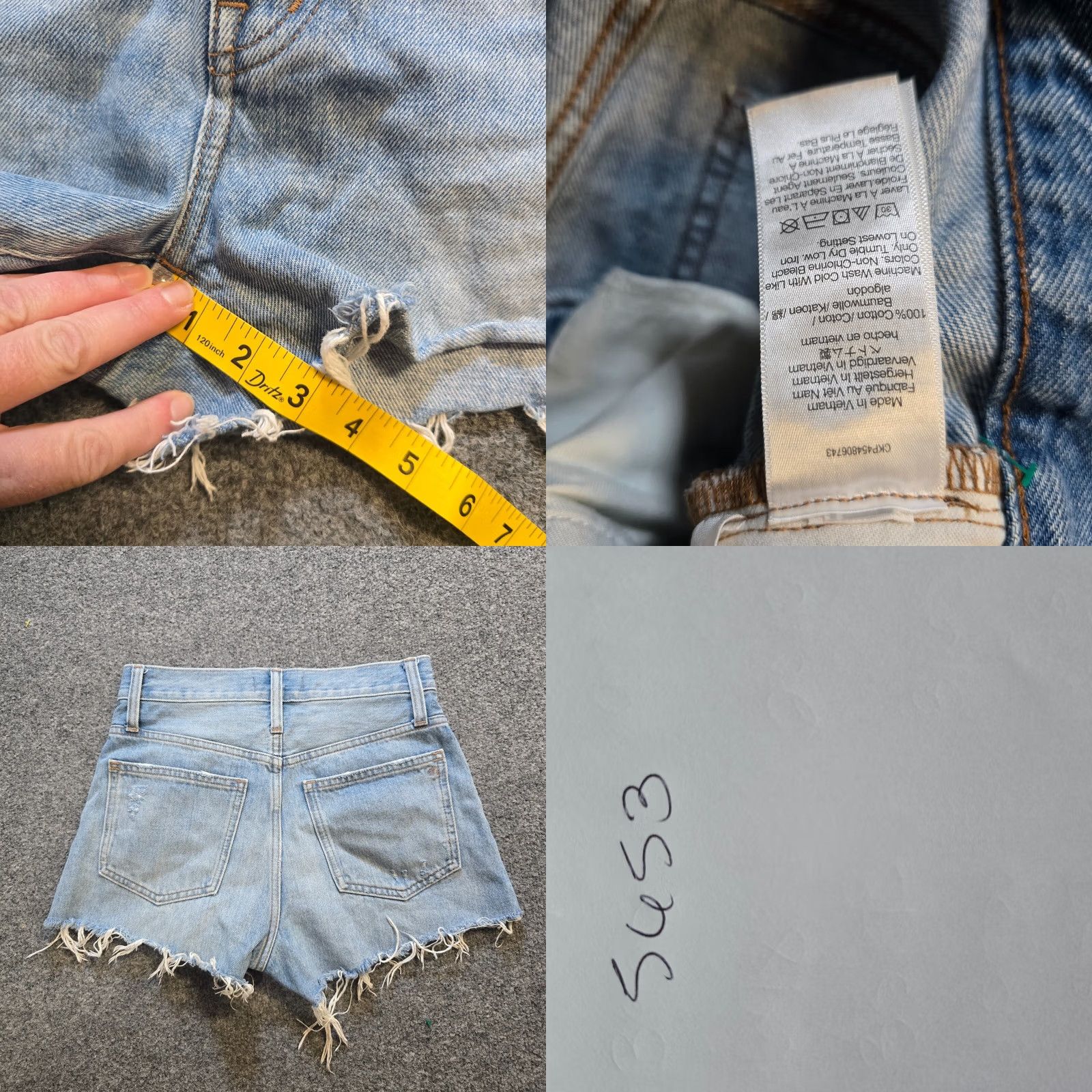 Madewell Madewell Shorts Womens Size 23 Denim Distressed 3 Inch Raw Hem Capsule Beachy Casual Size 42" / US 20 - 8 Thumbnail