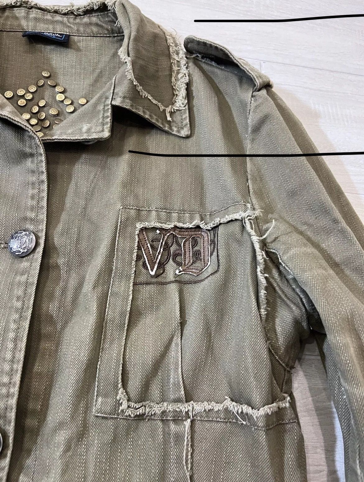 Vintage × Von Dutch VTG Women's Von Dutch Denim Jacket in Green with Buttons Size S / US 4 / IT 40 - 3 Thumbnail