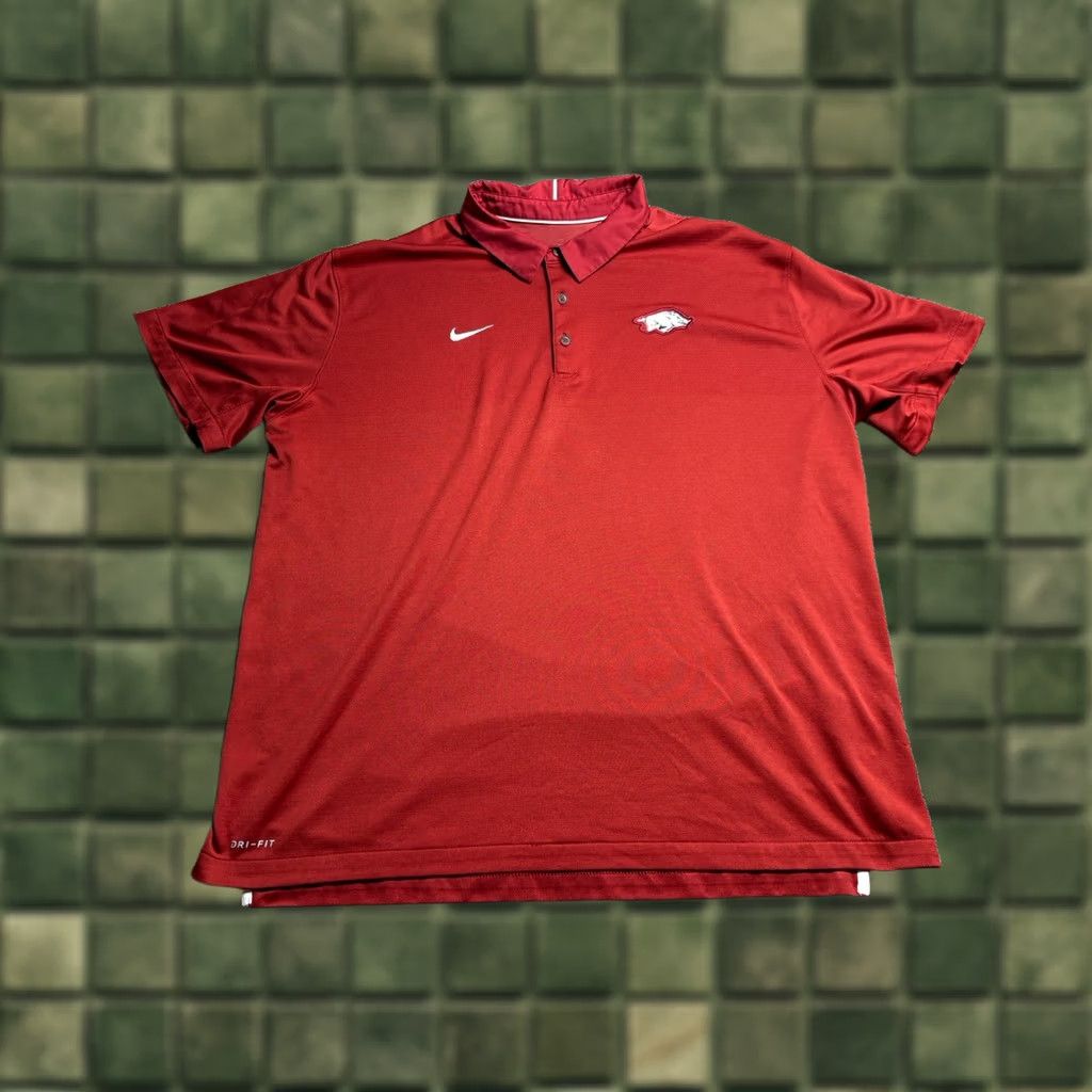 Nike Arkansas Razorbacks Nike Logo Polo Shirt XXL Red Short Sleeve Size US XXL / EU 58 / 5 - 1 Thumbnail