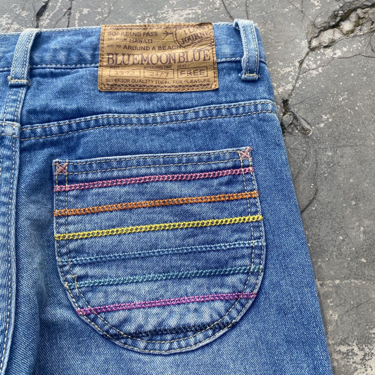 Angel Blue × Hysteric Glamour × Japanese Brand MOON BLUE Rainbow Flare Hippies Jeans Size US 29 - 6 Thumbnail