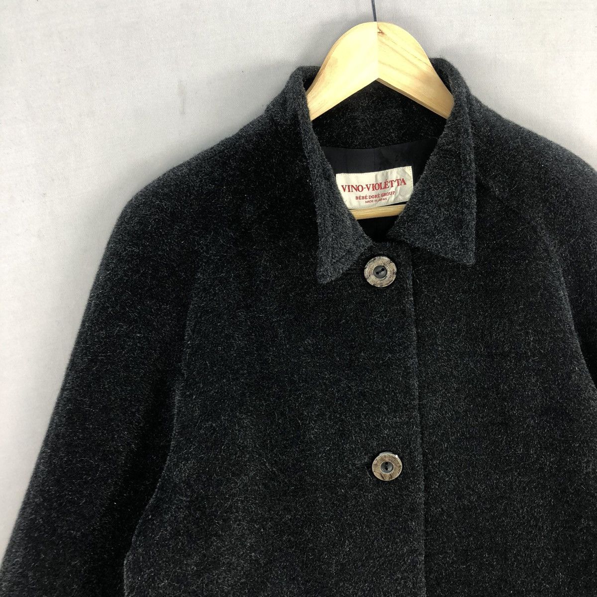 Japanese Brand Vintage 90’s Vino-Violétta Japan Alpaca Hair Button Jacket Size M / US 6-8 / IT 42-44 - 2 Thumbnail