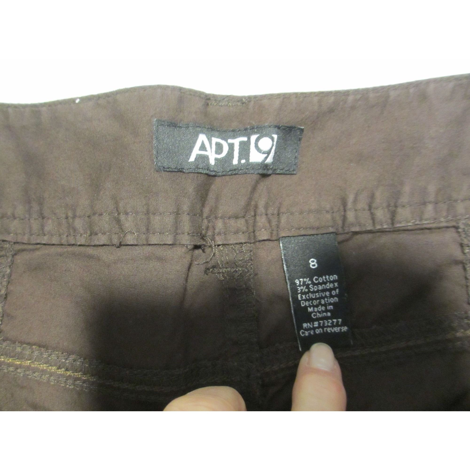 Apt. 9 APT. 9 BROWN CROP PANTS SIZE 8 Size 30" / US 8 / IT 44 - 2 Thumbnail