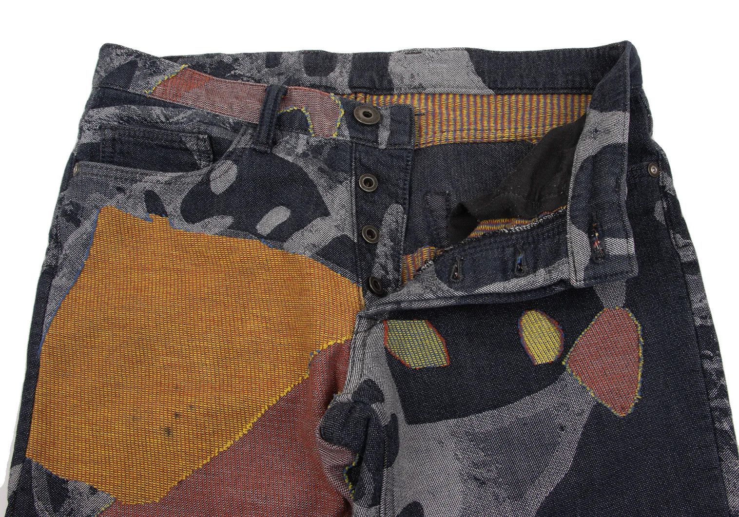 Issey Miyake Colorful Graphic Jacquard Denim Pants in Indigo Multi 2 Size US 36 / EU 52 - 7 Thumbnail