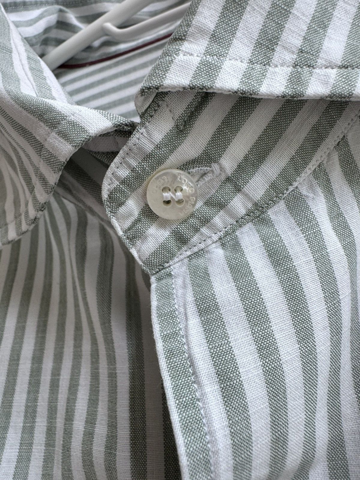 Loro Piana Loro Piana Striped Cotton Button Up Shirt Long Sleeve Green Size US XXL / EU 58 / 5 - 6 Thumbnail