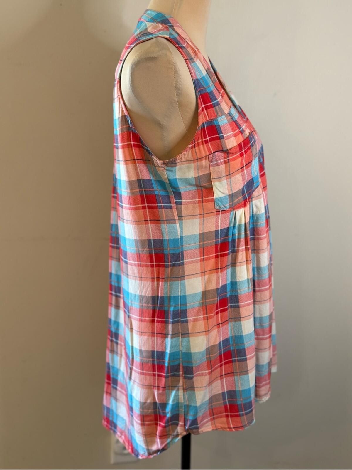 Other Orange Creek colorful plaid button up sleeveless tunic top M Size M / US 6-8 / IT 42-44 - 2 Thumbnail