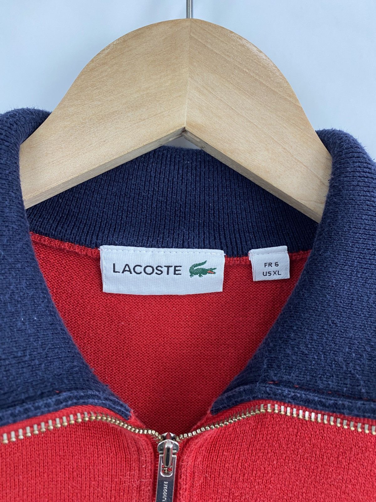 Lacoste 🇺🇸 Y2K Lacoste 1/4 Zip Hoodie College Style Hype Rare Size US XL / EU 56 / 4 - 5 Thumbnail