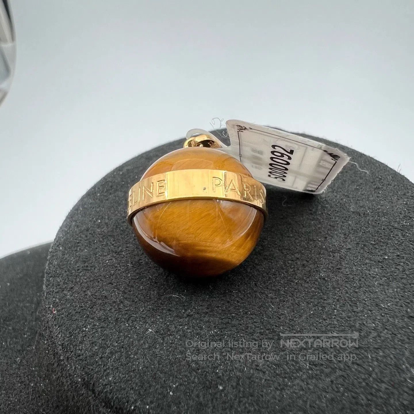 Celine CELINE Round Agate Tiger Eye Pendant. Size ONE SIZE - 3 Thumbnail