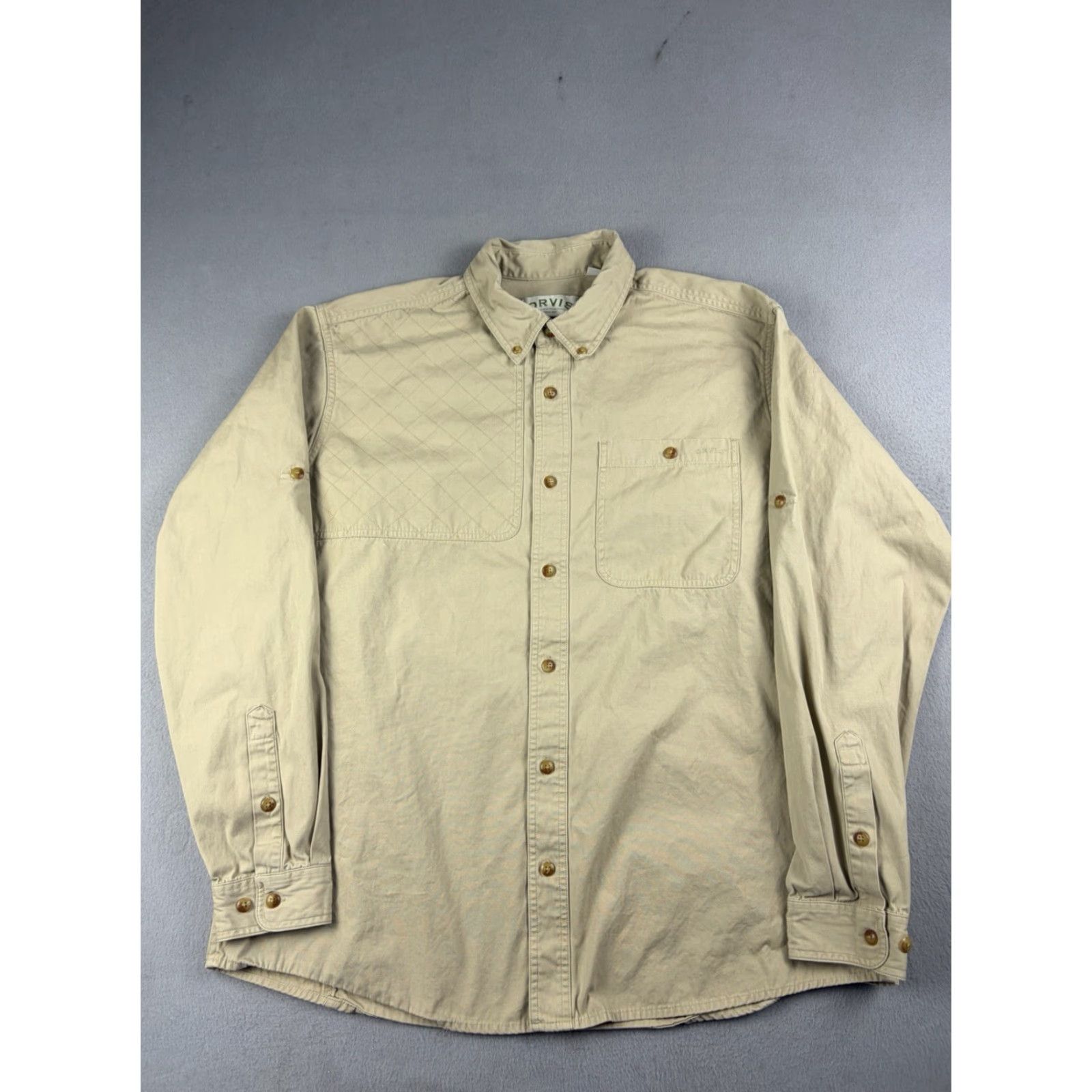 Orvis Orvis Shooting Shirt Men's L Brown Solid Button Up Outdoors Hunting Shirt Size US L / EU 52-54 / 3 - 2 Thumbnail