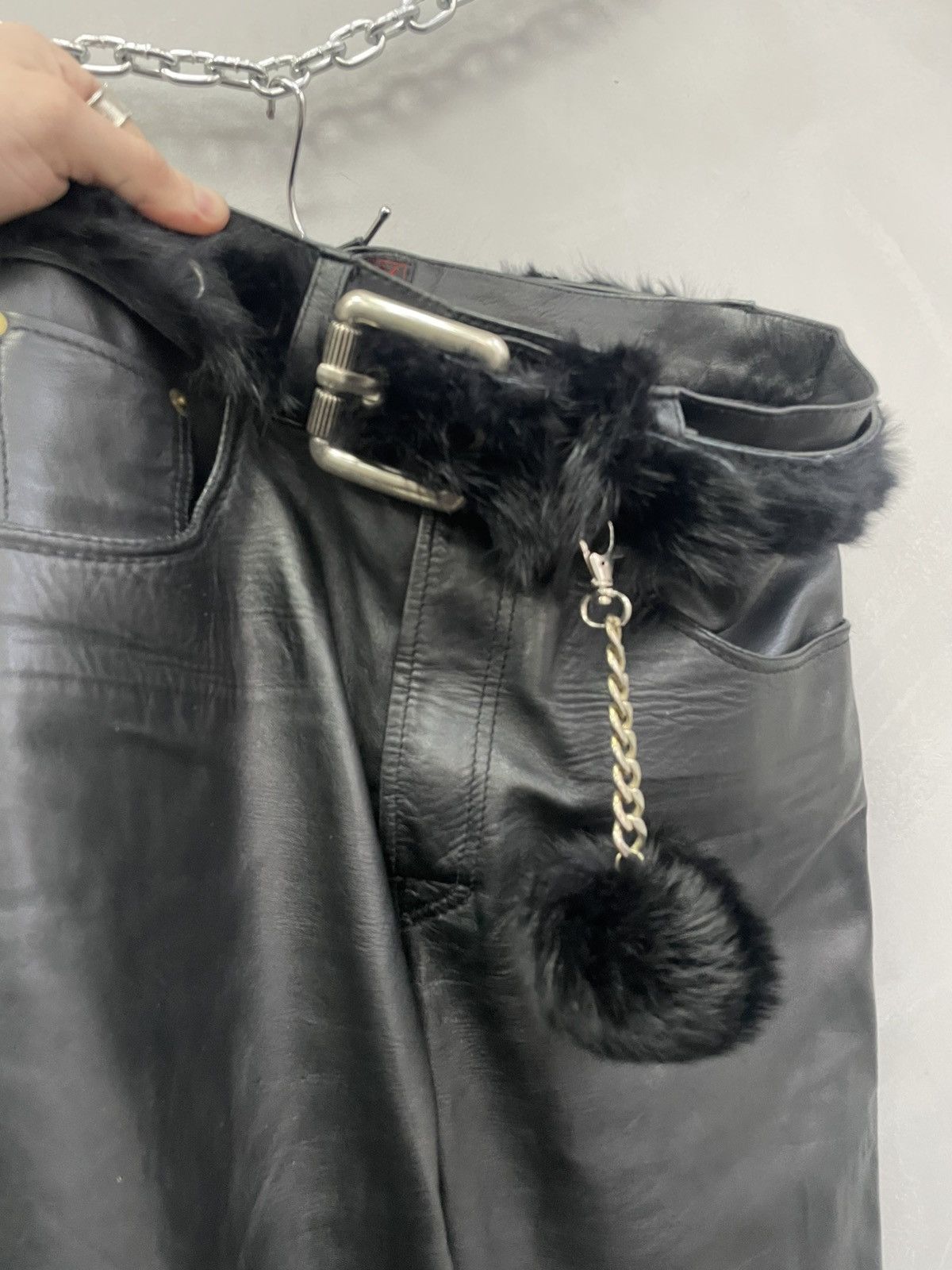 Japanese Brand CRAZY FUR FUZZY FUNKY LEATHER BELT JAPANESE 2000s Y2K Size ONE SIZE - 4 Thumbnail