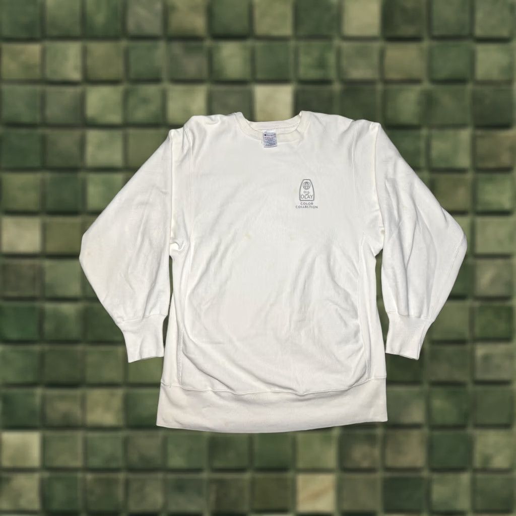 Champion VINTAGE Champion Reverse Weave Sweatshirt Unisex Adults XL Beige 80s 90s University Oil Of Olay Makeup Cosmetics Pullover Crew Neck Long Sleeve Size US XL / EU 56 / 4 - 1 Thumbnail