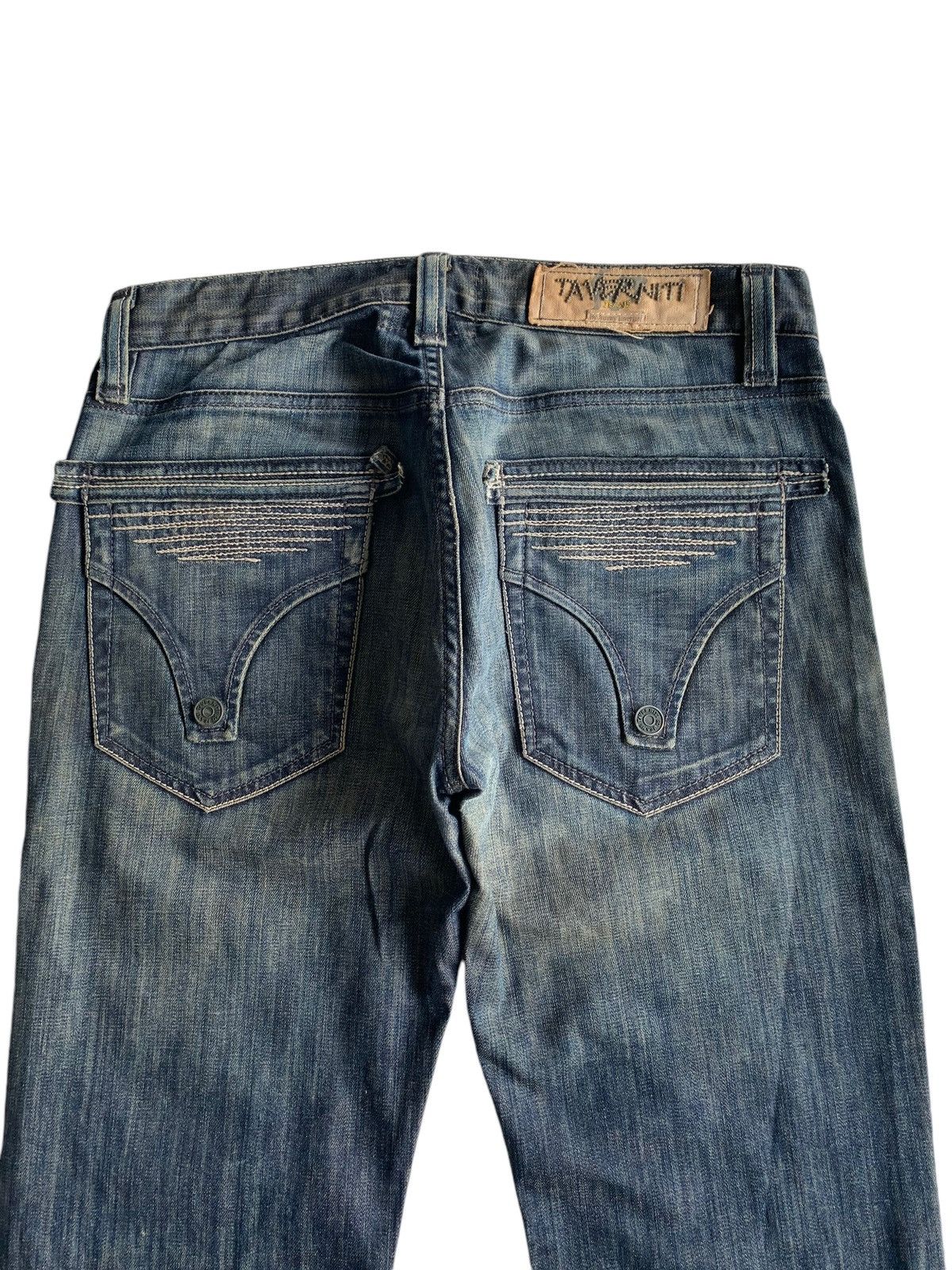 Tornado Mart FLARE Taverniti So Jeans Punk Style Distressed Denim☠️🎌 Size US 33 - 8 Thumbnail