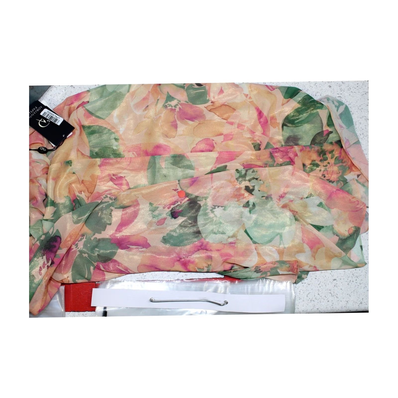 Adrianna Papell Adrianna Papell Womens Floral Off-Shoulder Dress blushmulti Size 6 Size M / US 6-8 / IT 42-44 - 2 Thumbnail