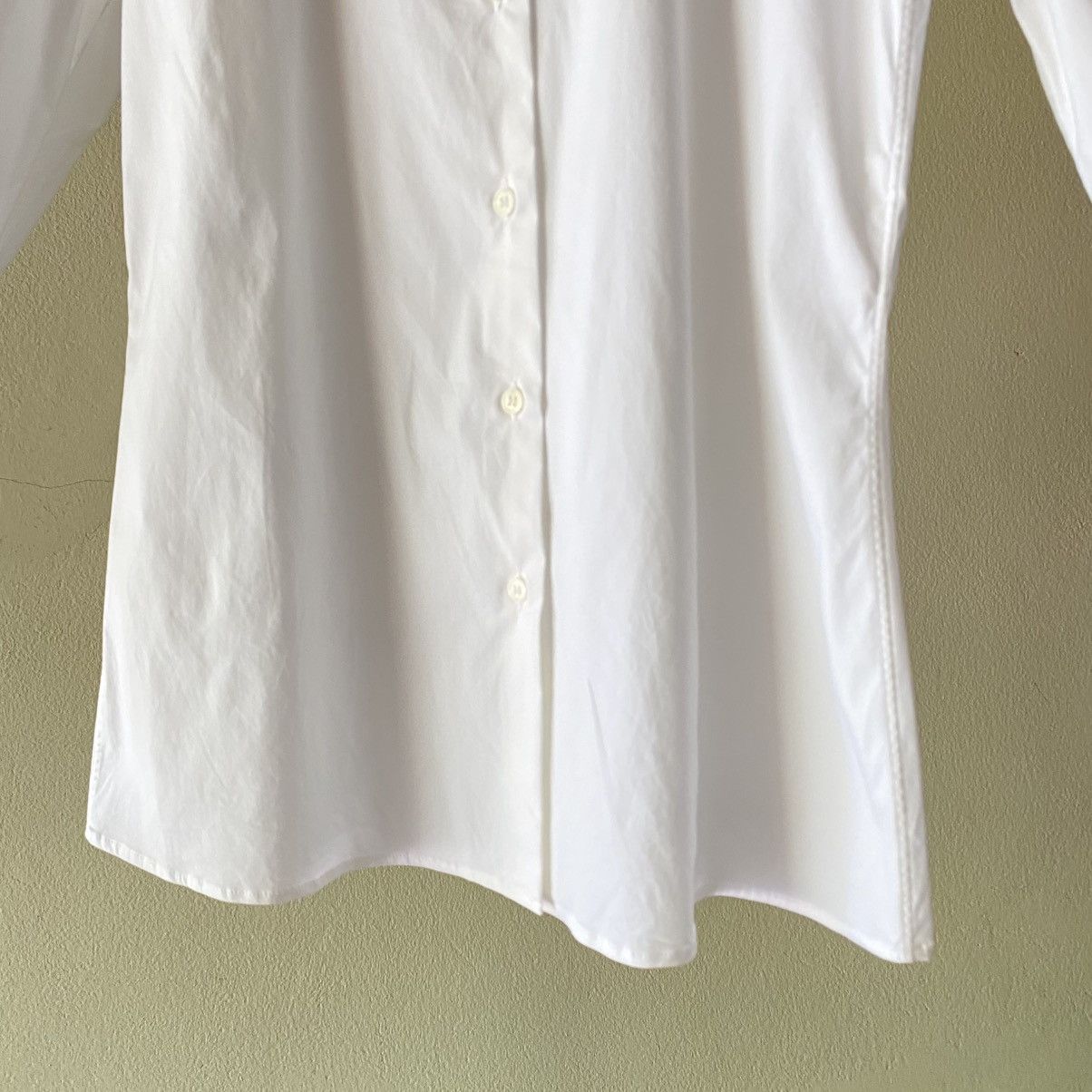 Jil Sander JIL SANDER White Collared Button-Down Blouse Size XXS / US 00 / IT 34 - 3 Thumbnail