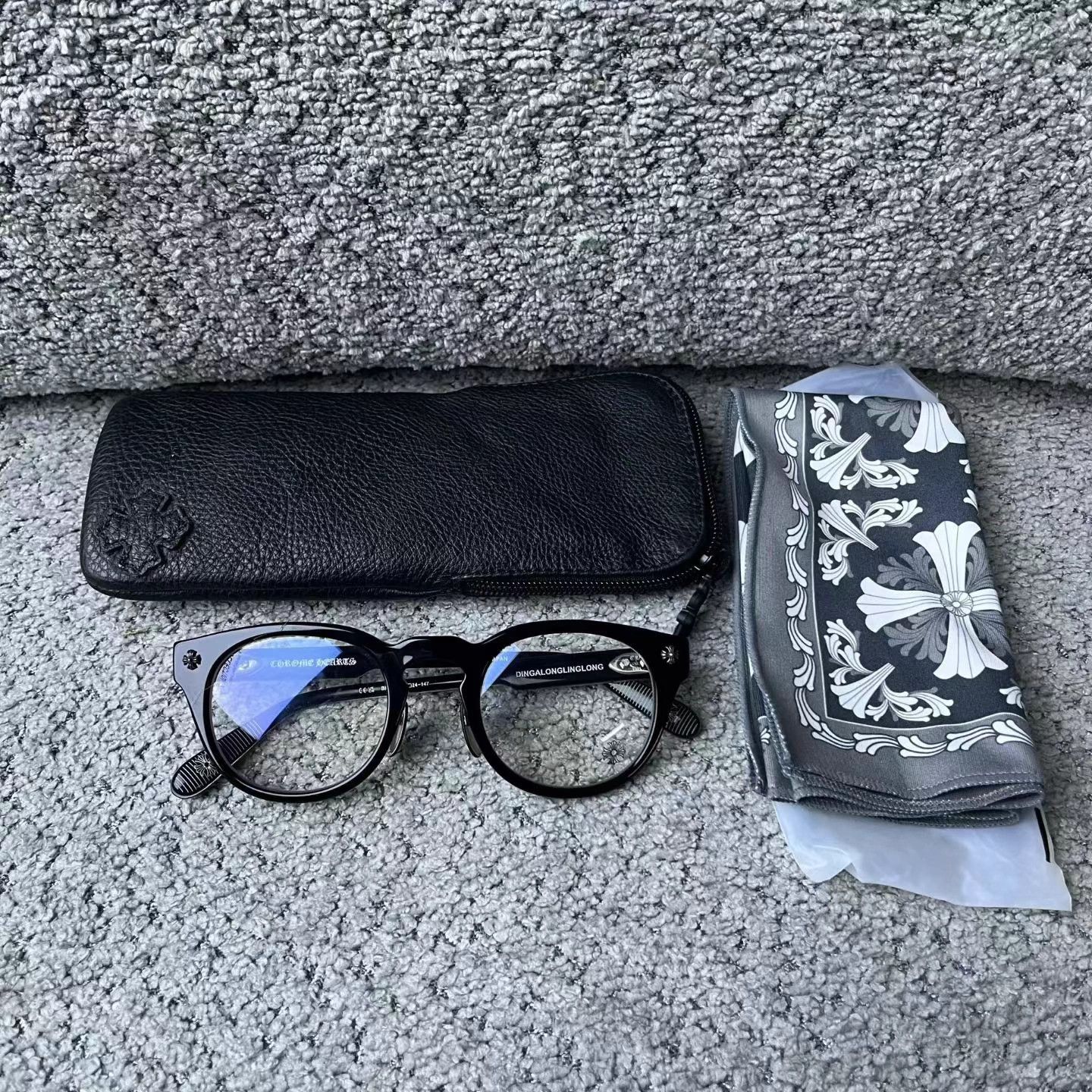 Chrome Hearts Chrome Hearts Black Logo Round Acetate Optical Frame 49 Size ONE SIZE - 1 Thumbnail