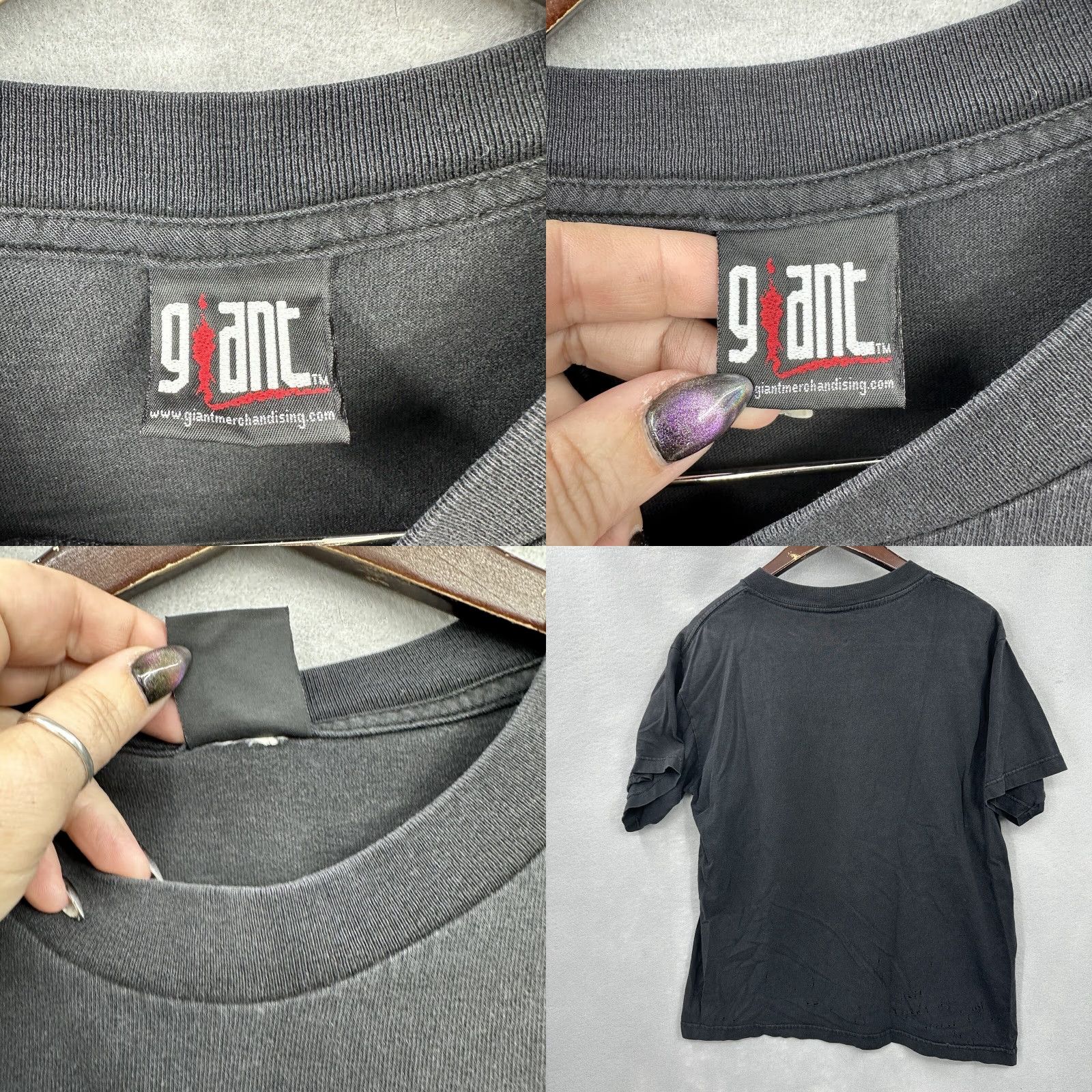 Vintage VTG Giants Queens Of The Stone Age Shirt Mens L 1990s Black Graphic Tee Grunge Giant Size US L / EU 52-54 / 3 - 8 Thumbnail