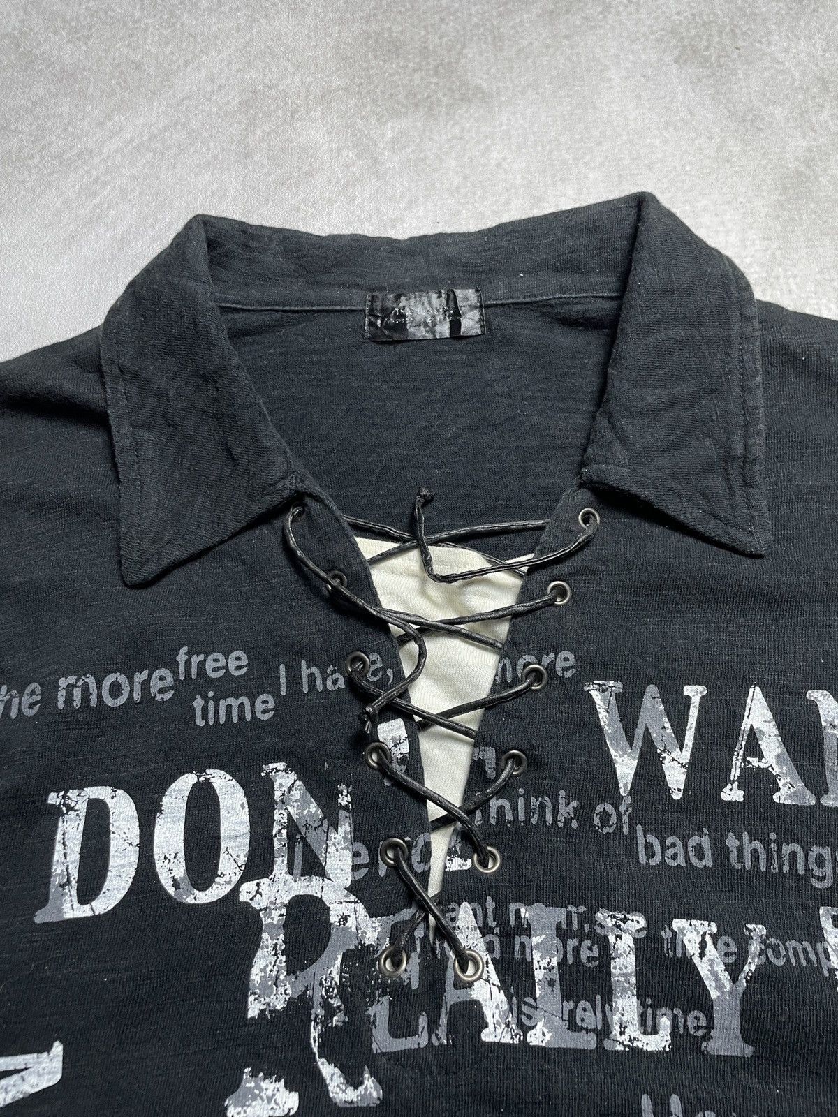 14th Addiction 2000’s T3D - Lace Up Poem Double Layer Vkei Style Longsleeve Size US L / EU 52-54 / 3 - 3 Thumbnail