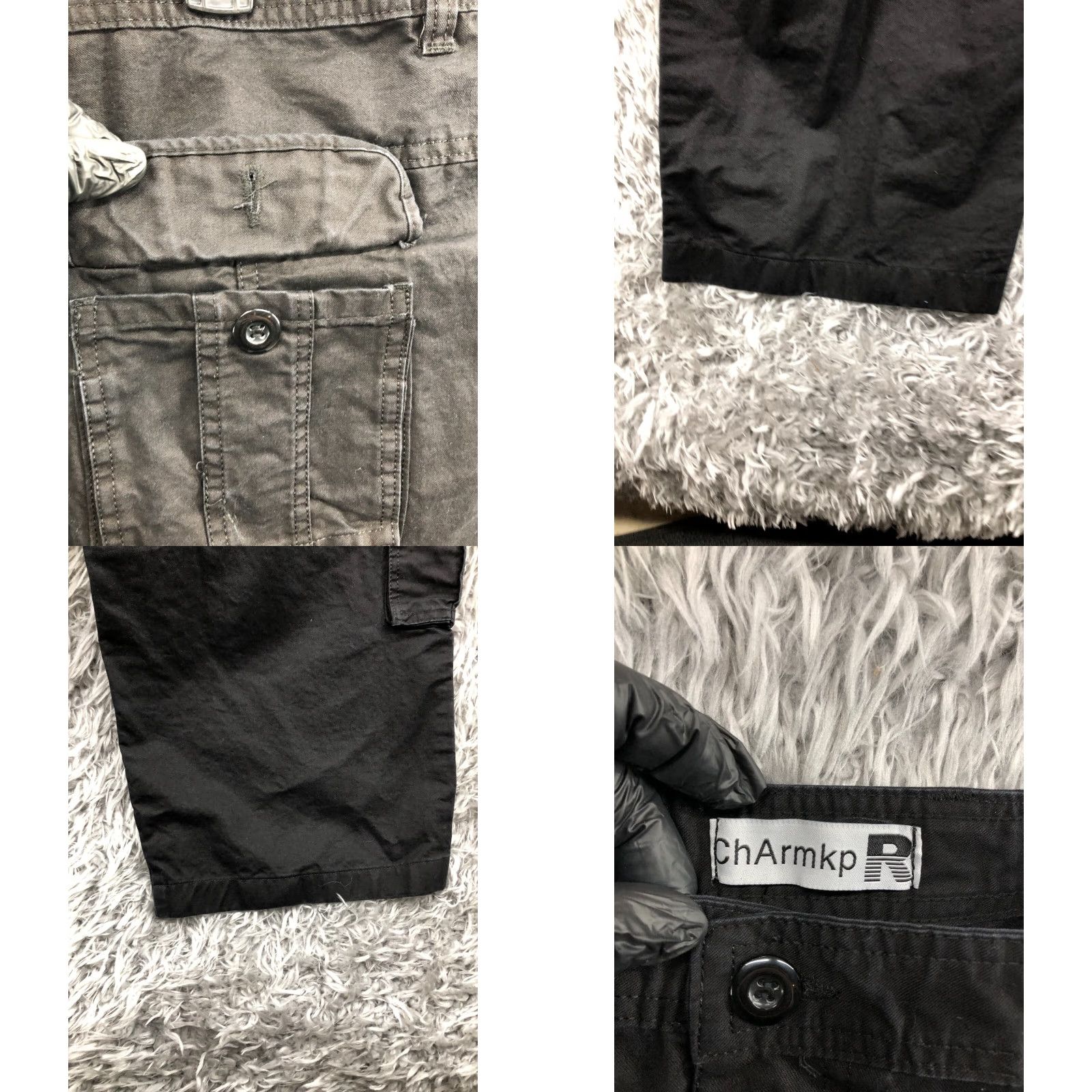 Vintage ChArmkp Cargo Pants Womens Black Size 44 Knit Polyester Straight Front Zip Pockets Elastic Waist Casual Formal Vintage No Size 30" / US 8 / IT 44 - 8 Thumbnail