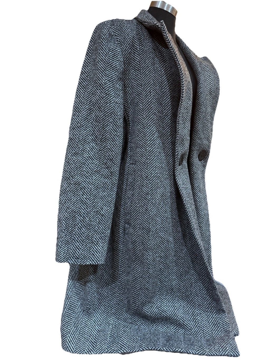 DKNY DKNY Women Herringbone Double Breasted Wool Blend Coat Large Size L / US 10 / IT 46 - 5 Thumbnail