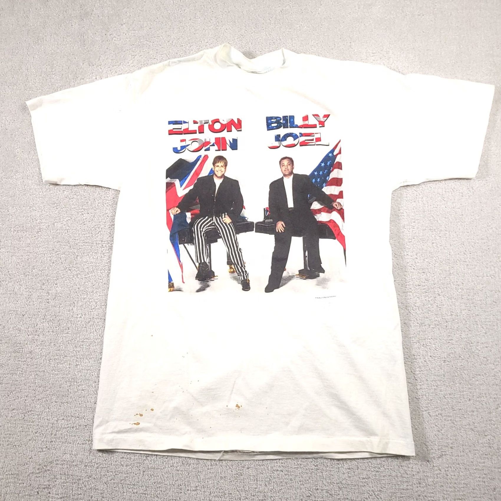 Vintage VINTAGE Billy Joel Elton John Shirt 90s Mens XL White All Sport 1994 Tour Grunge Mens Size US XL / EU 56 / 4 - 2 Thumbnail