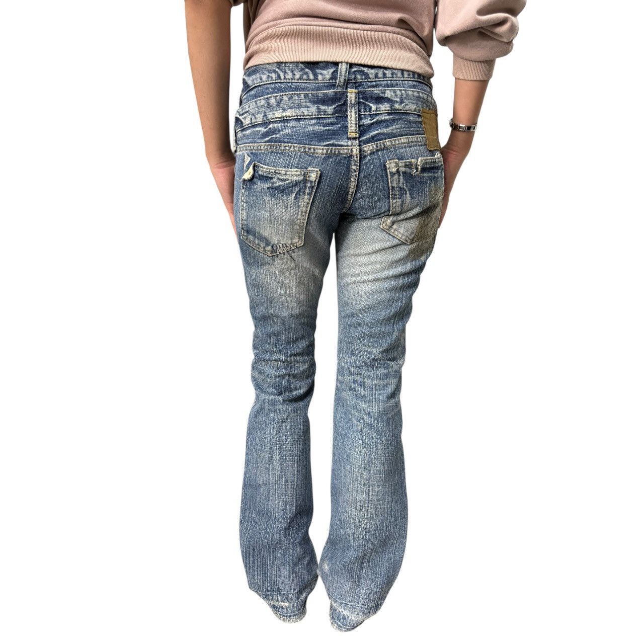 Japanese Brand 2000s Antgauge Japan Double Waist Newspaper Boro Jeans Size US 29 - 17 Thumbnail