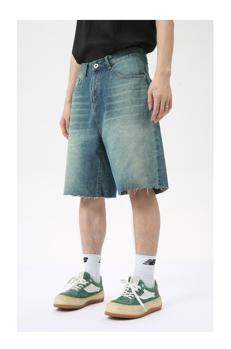 Vintage Men's Retro Distressed Raw-Hem Casual Denim Shorts Size US 32 / EU 48 - 4 Thumbnail