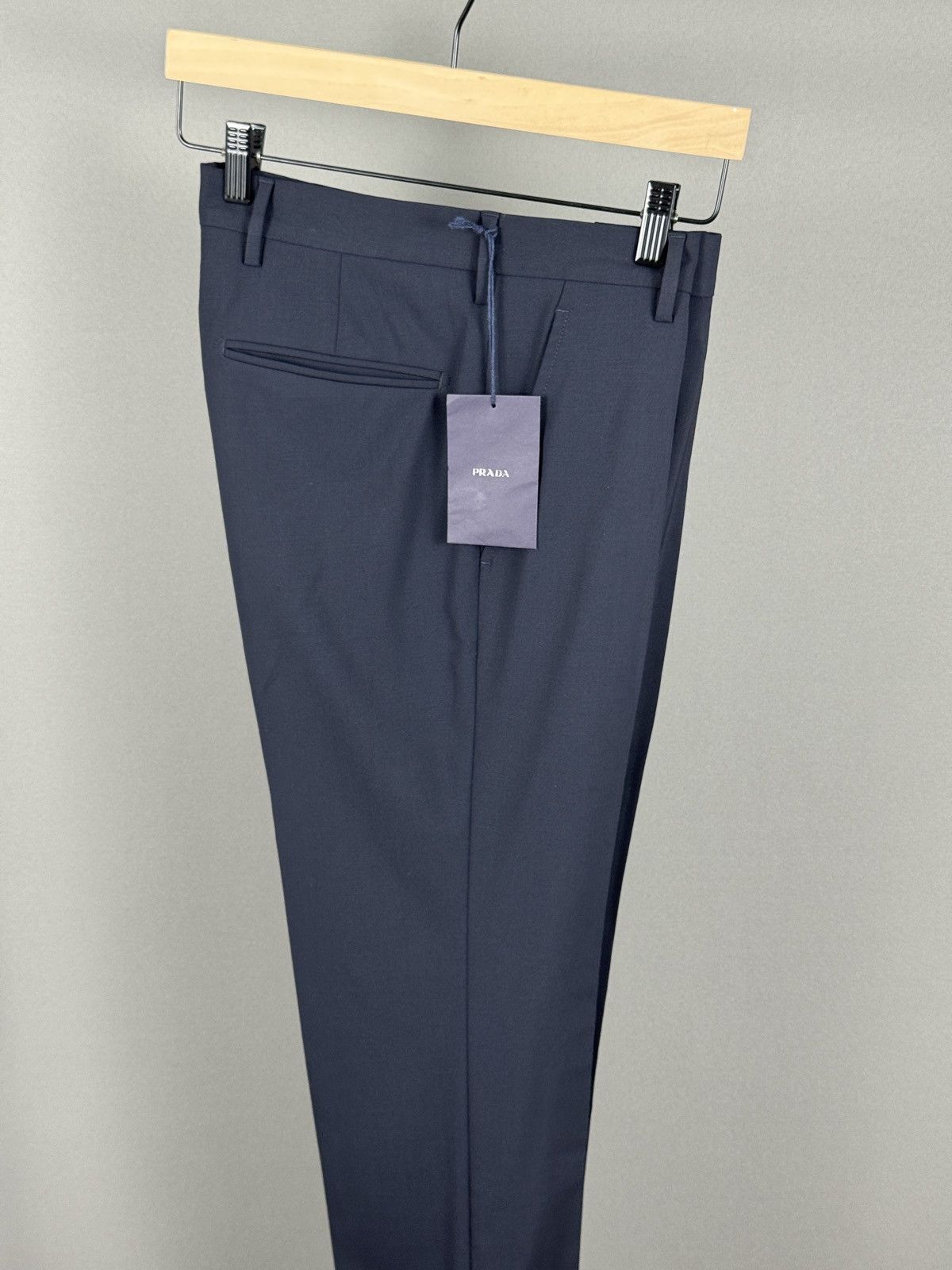 Prada $1100 NWT PRADA BLUE WOOL PANTS PRADA LOGO Size US 30 / EU 46 - 2 Thumbnail
