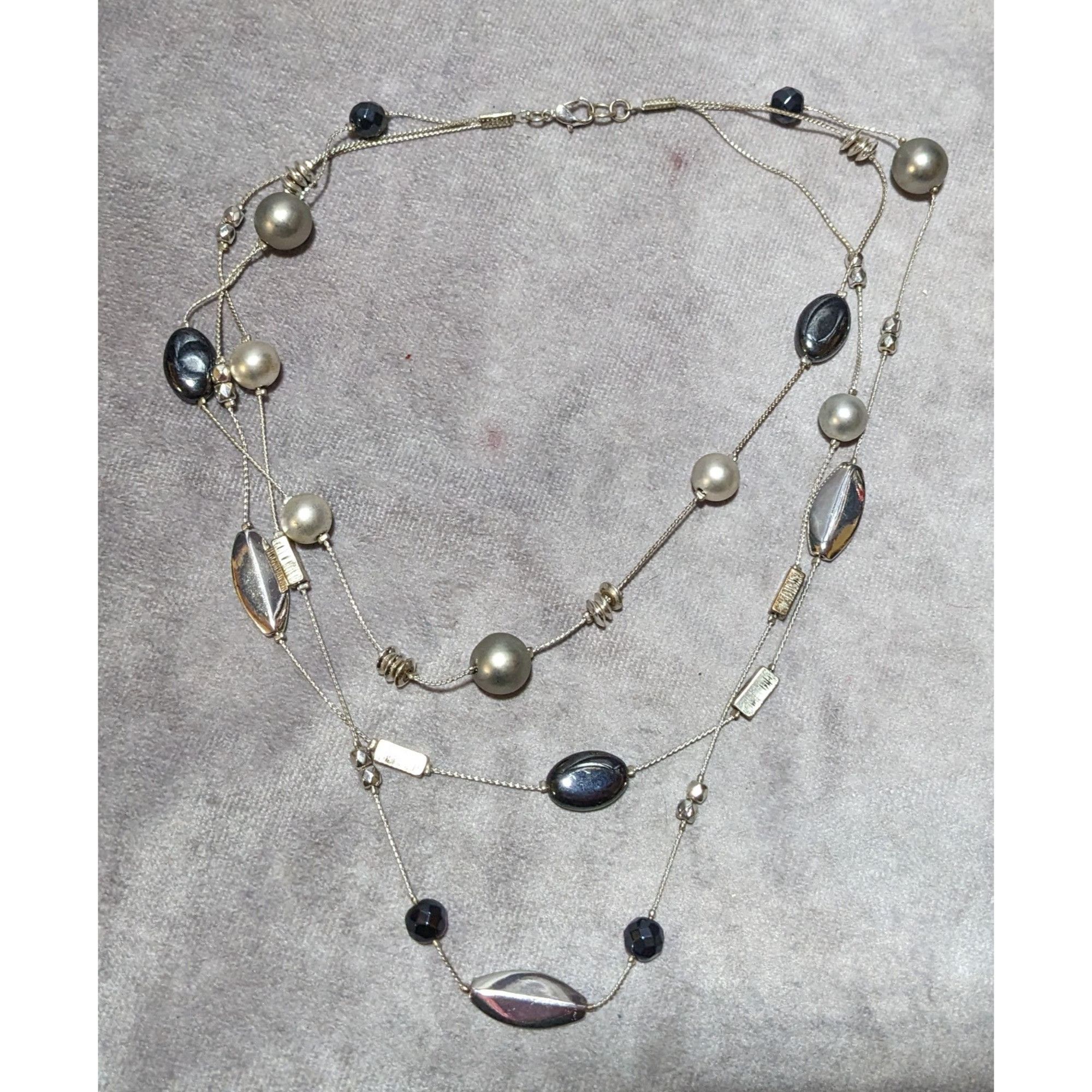 Other Y2K Multilayer Beaded Silver Station Necklace Size ONE SIZE - 8 Thumbnail