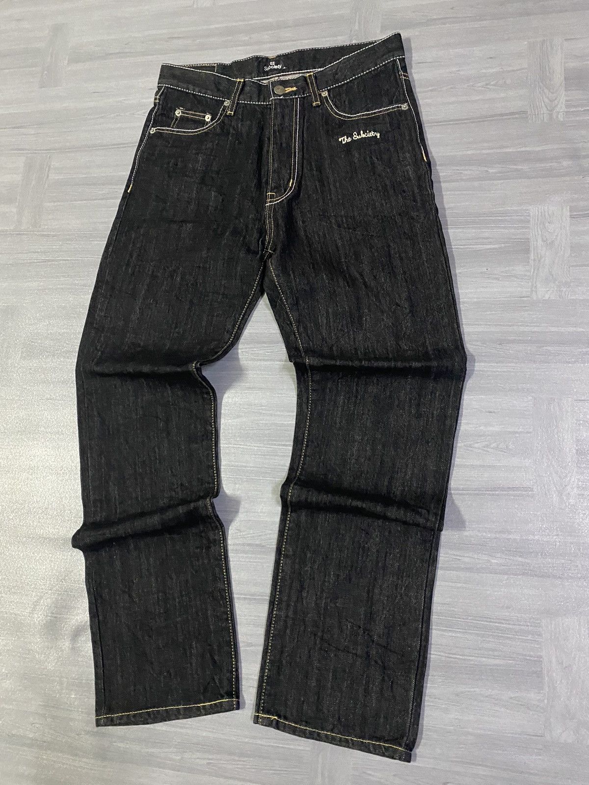 Japanese Brand Black Subciety Straight Denim Jeans Size US 32 / EU 48 - 12 Thumbnail