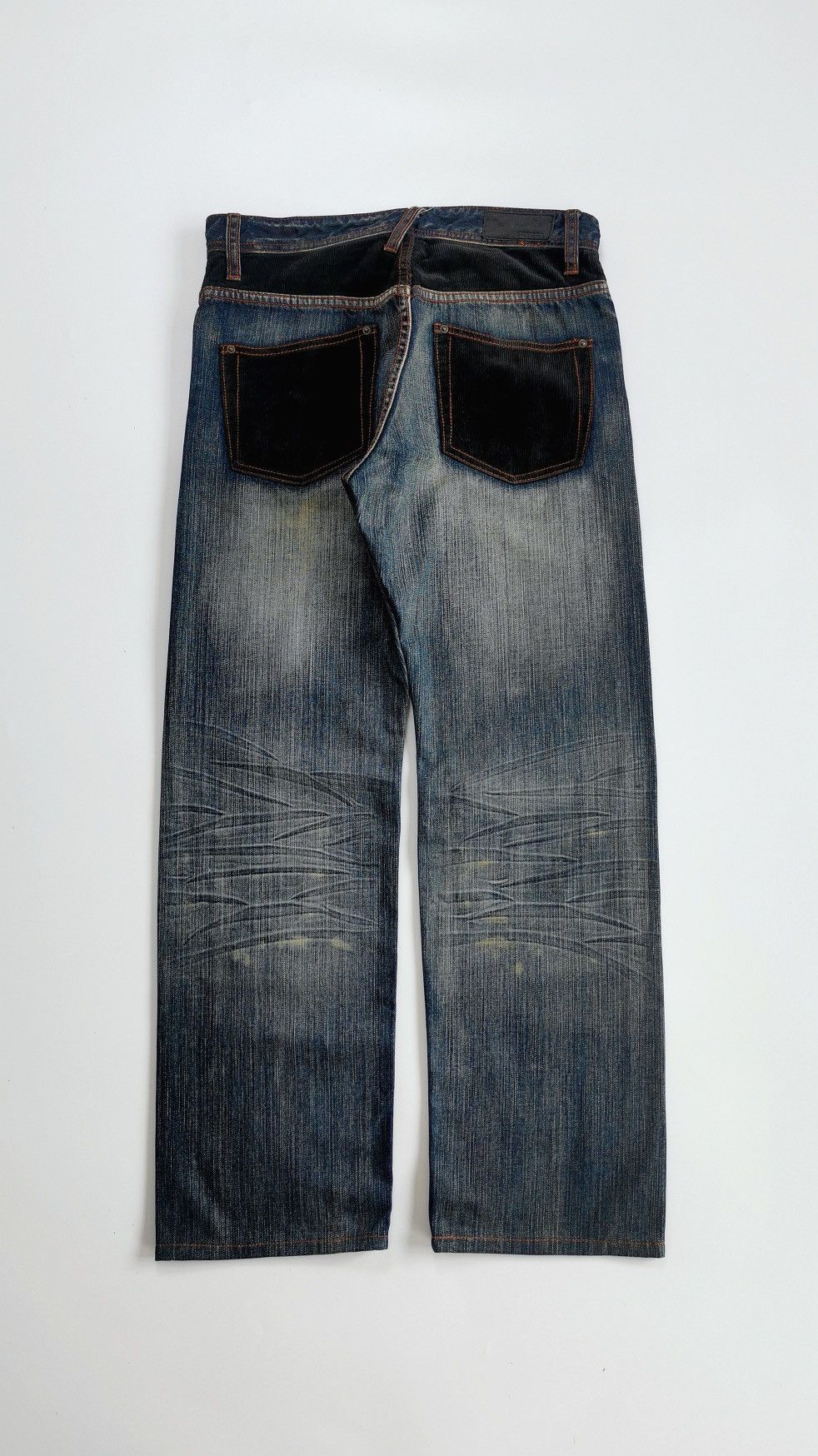 Tornado Mart Boycott Japan Corduroy Mix Repaired Distressed Jeans Size US 31 - 2 Thumbnail