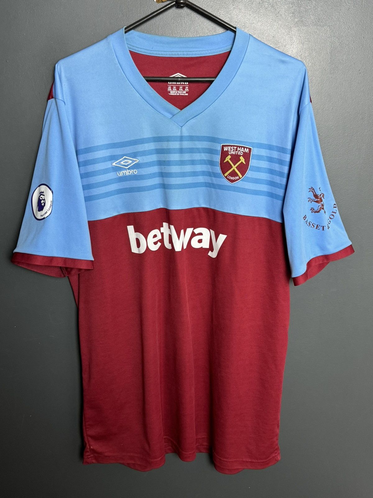 Umbro West Ham United 19/20 Home Football Jersey Size US XXL / EU 58 / 5 - 1 Thumbnail
