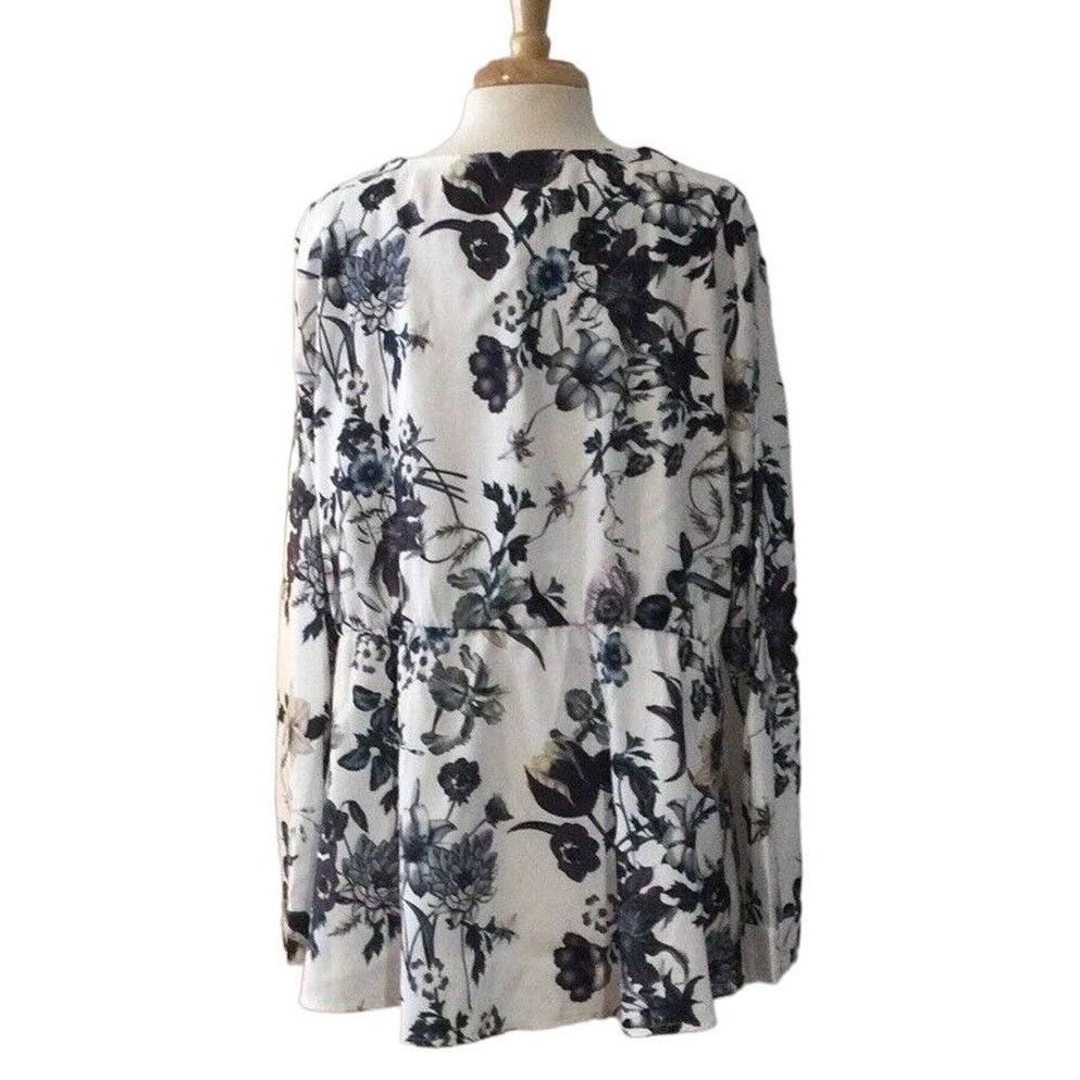 Other Agnes Orinda Floral Side Zip V-Neck Long Sleeve Blouse SZ 3X Size 3XL / US 20-22 - 3 Thumbnail