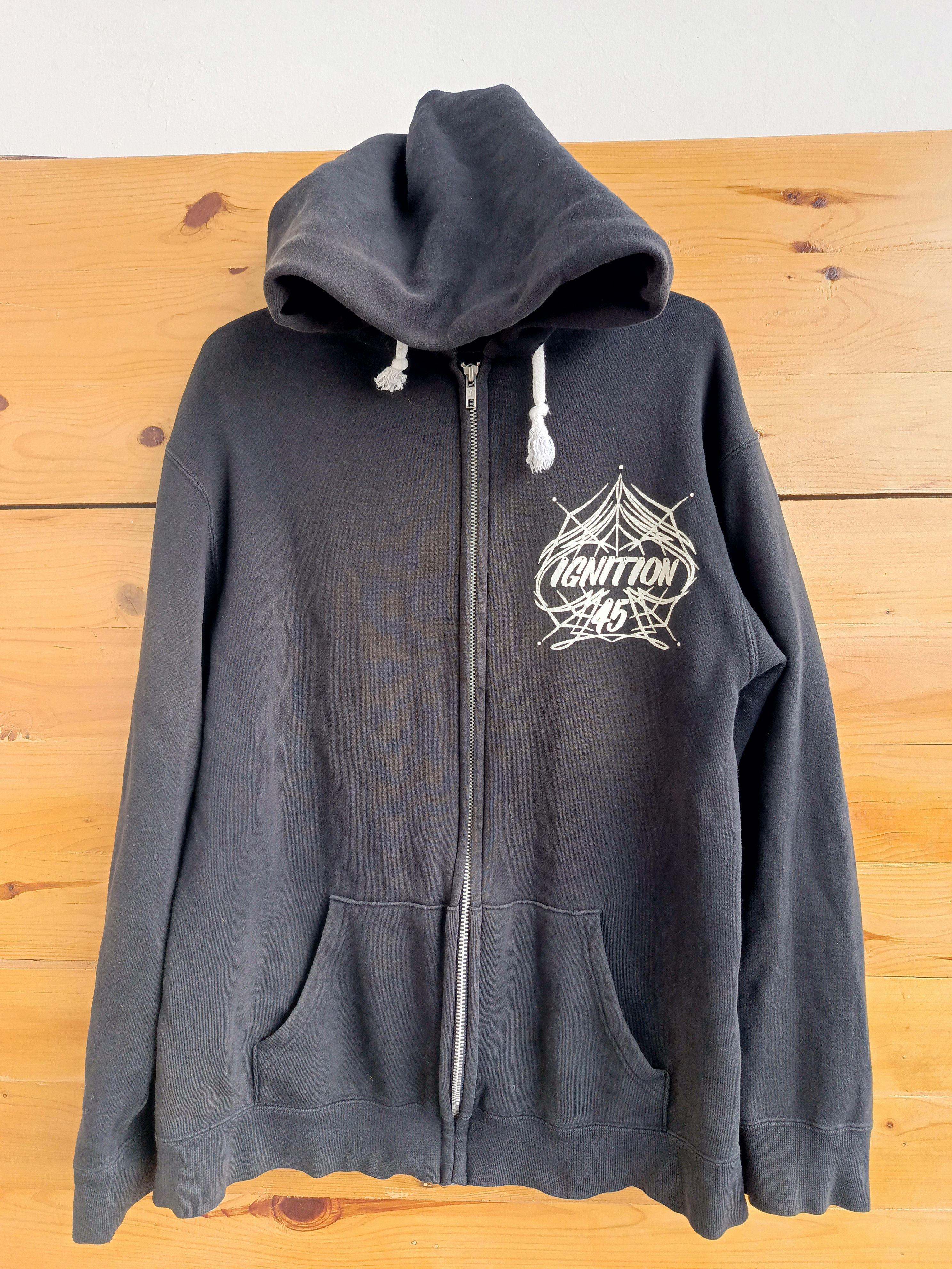 Hysteric Glamour Vintage Distressed Hoodie Skeleton ☠️ Ignition 45🇯🇵 Size US M / EU 48-50 / 2 - 2 Thumbnail