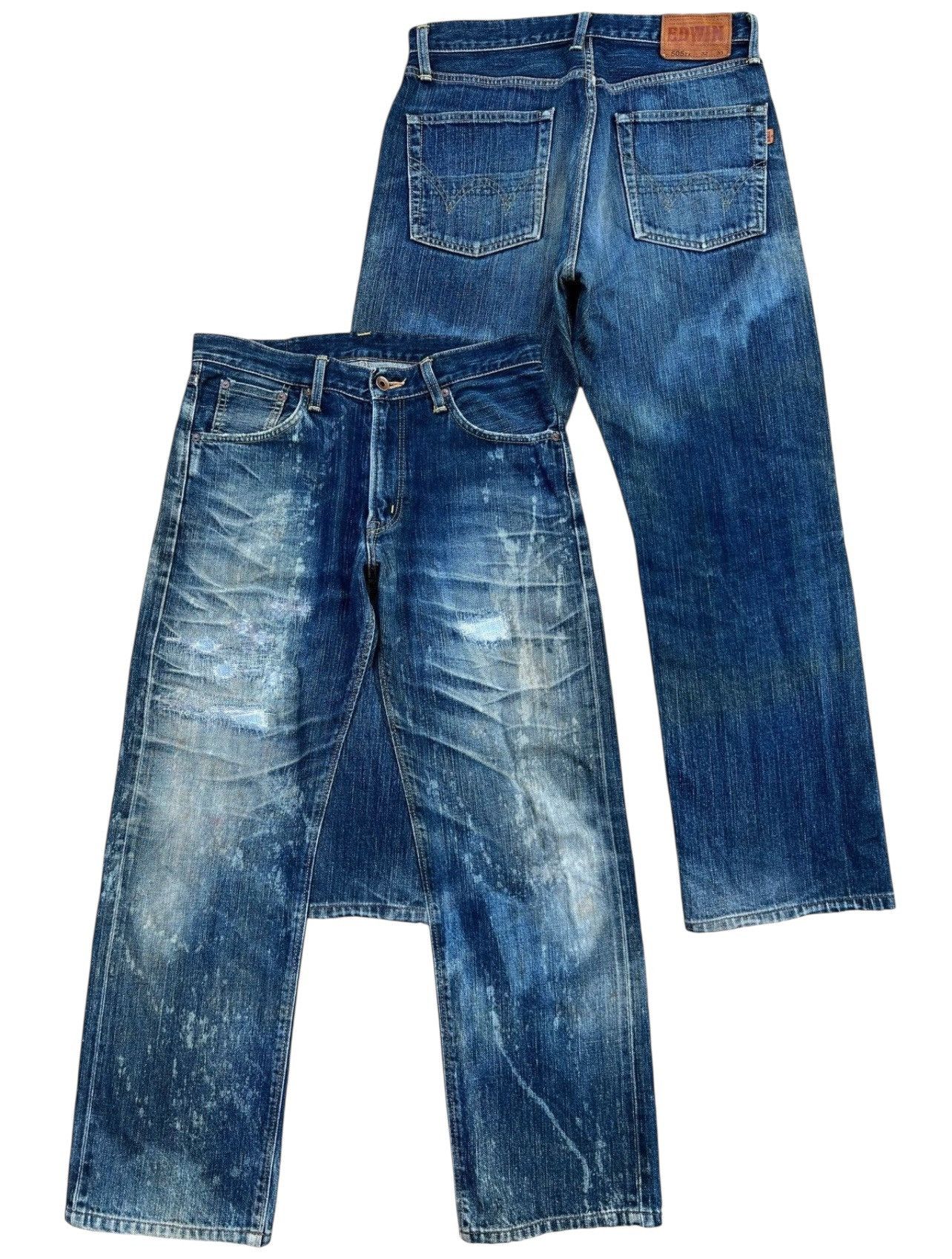 Edwin Vintage Edwin 505X Selvedge Distressed Mudwash Jeans 32x29 Size US 32 / EU 48 - 1 Thumbnail
