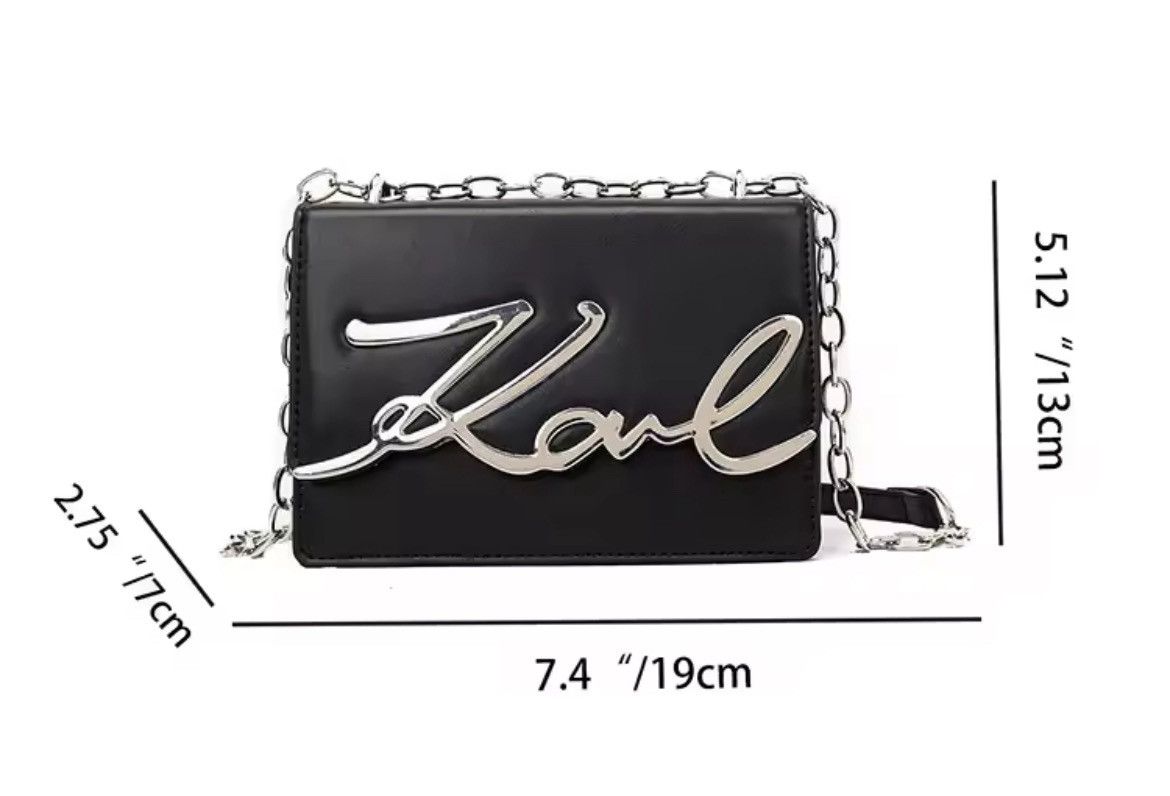 Other Karl Lagerfeld black leather crossbody bag #luxury #fashion Size ONE SIZE - 4 Thumbnail