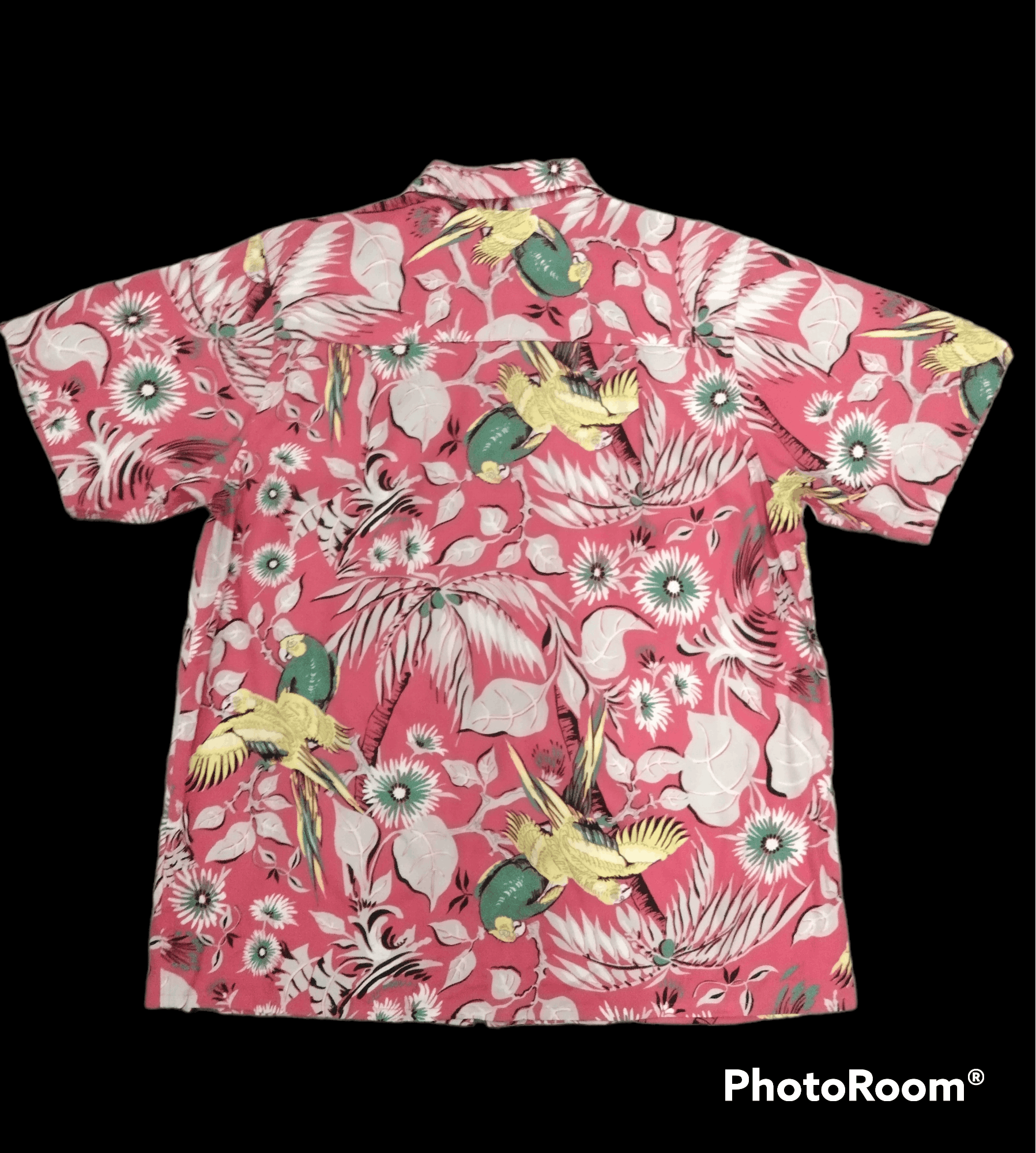 Japanese Brand RAYON ANNI THE BEST🇯🇵pARROT X FLORAL BUTT0N UP Size US L / EU 52-54 / 3 - 2 Thumbnail