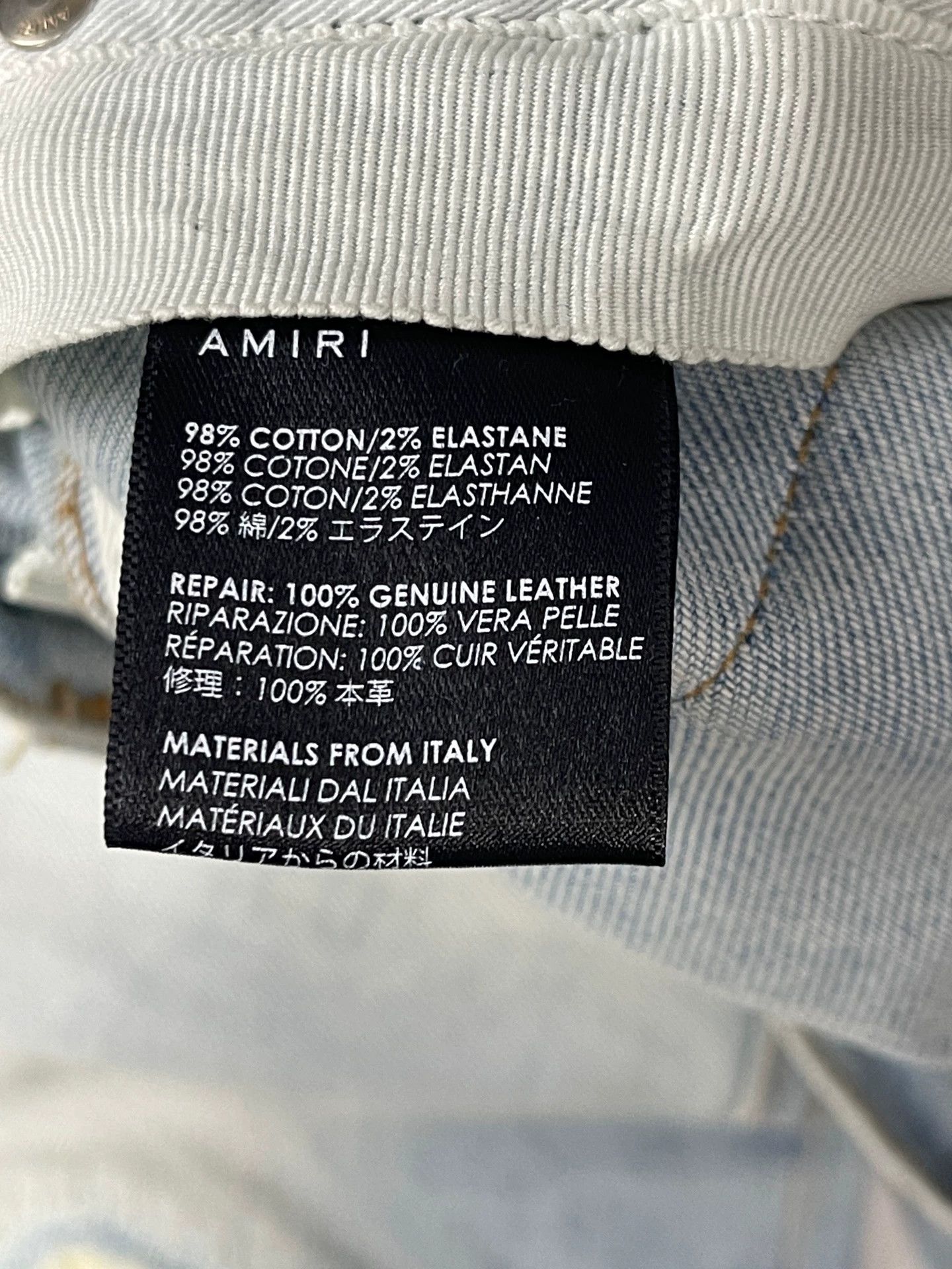 Amiri Amiri White Leather Paneled Jeans 31 99 New Size US 31 - 8 Thumbnail
