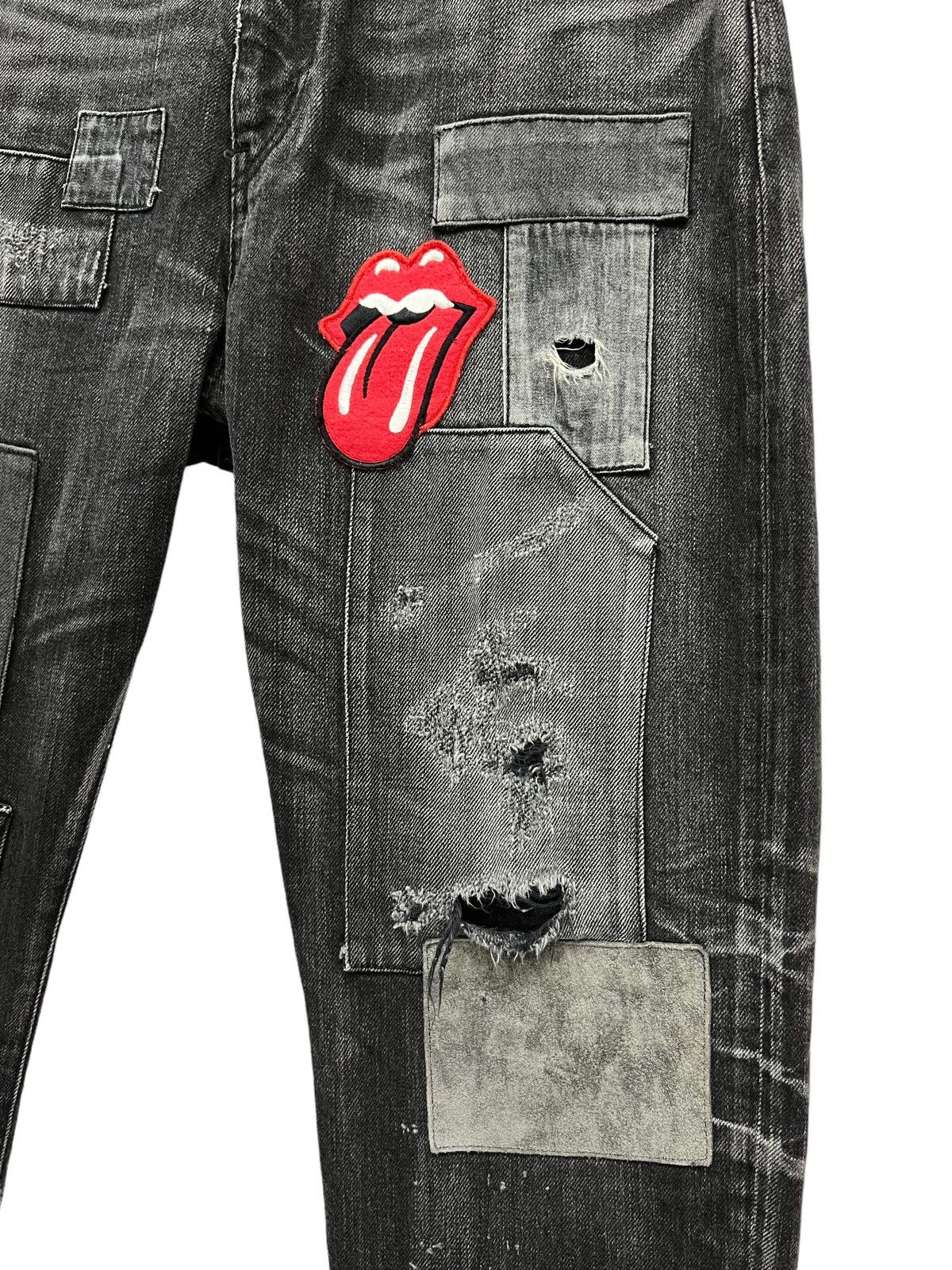 Japanese Brand VTG GLAMB x ROLLING STONES Skull Boro Patcwork Distressed Size US 32 / EU 48 - 7 Thumbnail