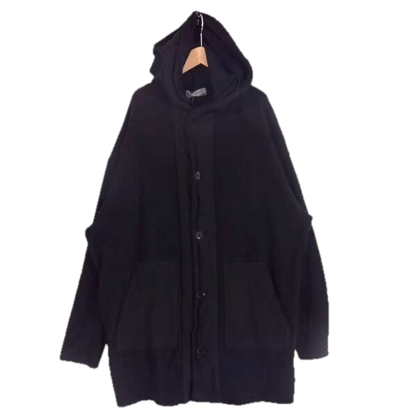 Yohji Yamamoto Black Hooded Button-Up Jacket Size L Size US L / EU 52-54 / 3 - 1 Thumbnail