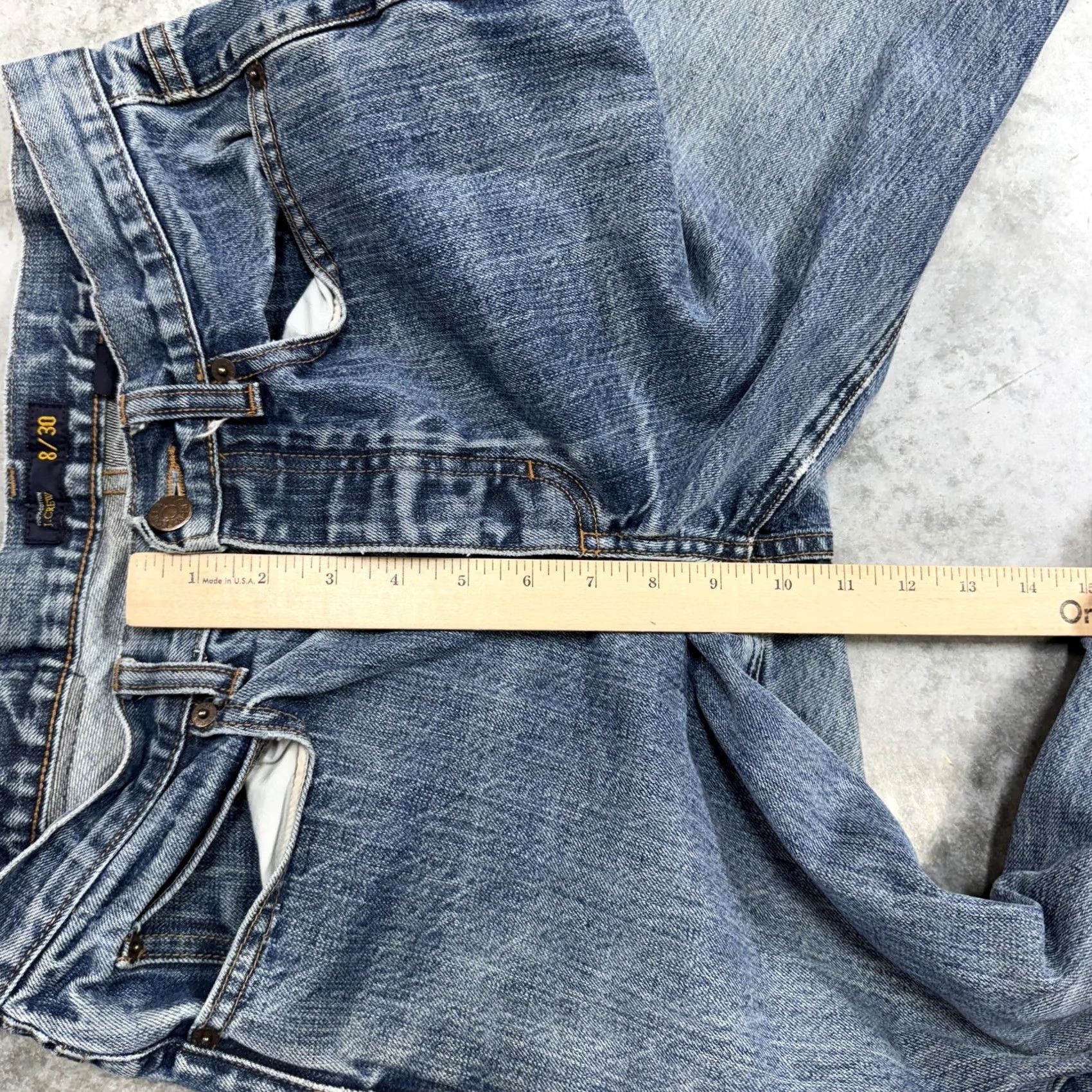 J.Crew J.CREW Jeans Womens 8 Blue Straight 100% Cotton Button Fly Distressed Denim Pants Jeans Womens 8 Blue Straight 100% Cotton Distressed Denim Button Fly Size 30" / US 8 / IT 44 - 7 Thumbnail