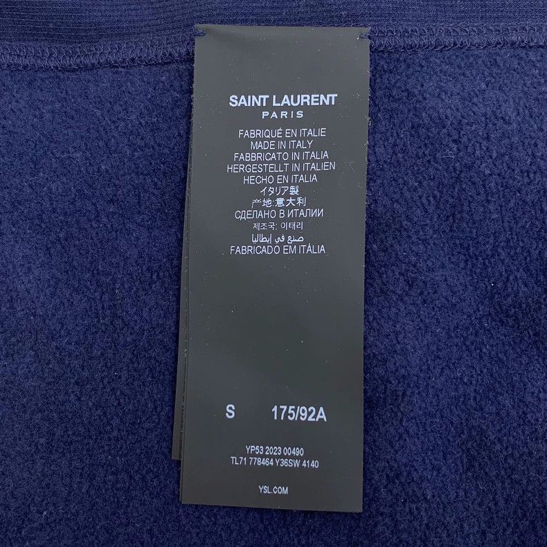 Saint Laurent Paris Saint Laurent Paris Dark blue logo embroidered cotton hood Size US S / EU 44-46 / 1 - 6 Thumbnail
