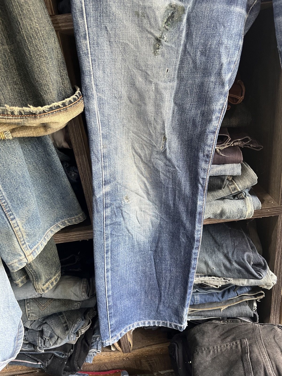 Edwin 🔥Vintage Edwin 503 Regular Distressed Denim Size US 31 - 8 Thumbnail