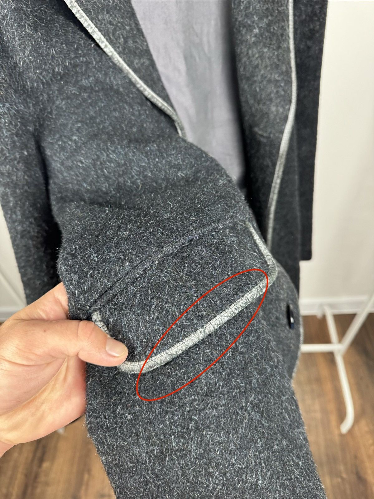 Other Vintage Burton Wool Cashmere Coat Jacket Dark Grey Womens Size XXL / US 16-18 / IT 52-54 - 9 Thumbnail